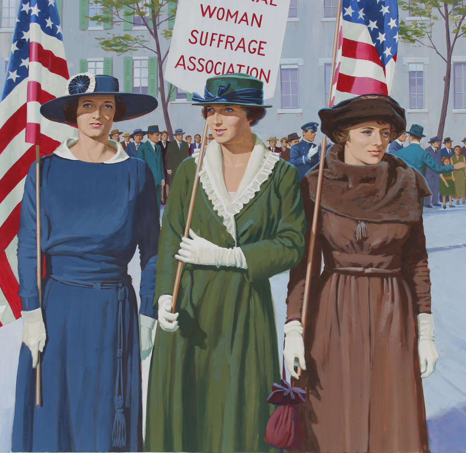 Ed Vebell (1921 - 2018) "Women's Suffrage" Oil (1 of 5)