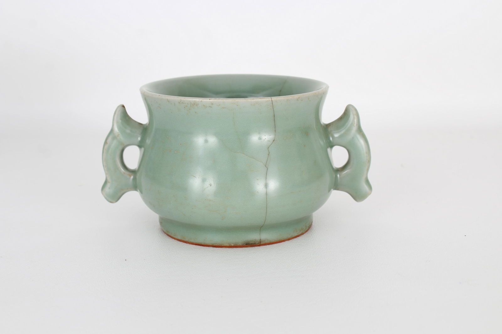 Chinese Longquan Twin Handled Celadon Censer (1 of 6)