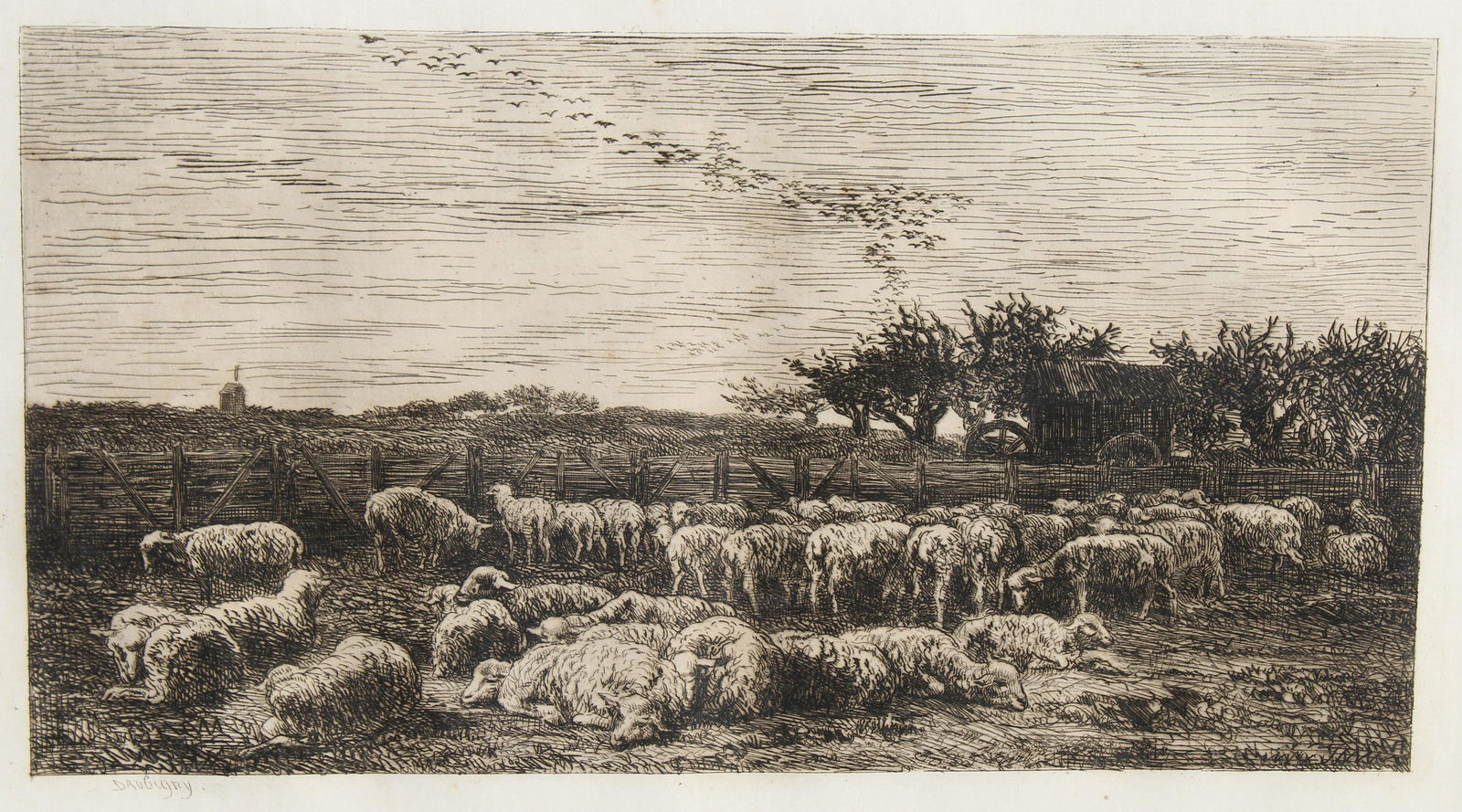 Charles Daubigny "Le Gran Parc a Moutons" Etching (1 of 4)