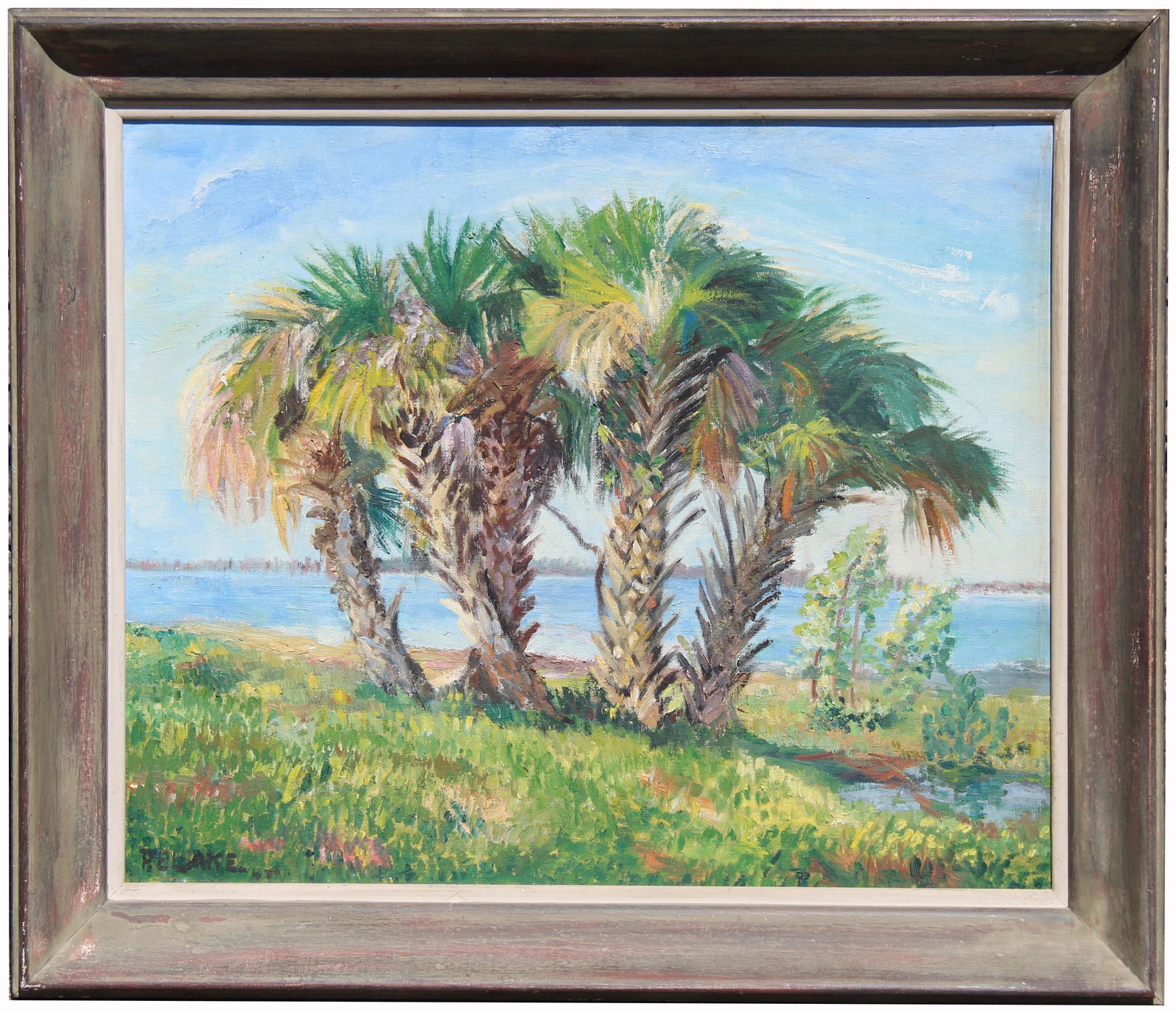 P Blake, 1948 Florida Palm Tree Painting (1 of 4)