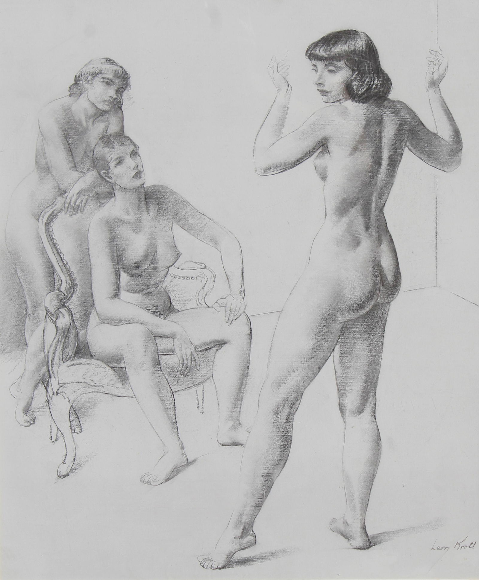 Leon Kroll (1884 - 1974) "Three Nudes" (1 of 5)