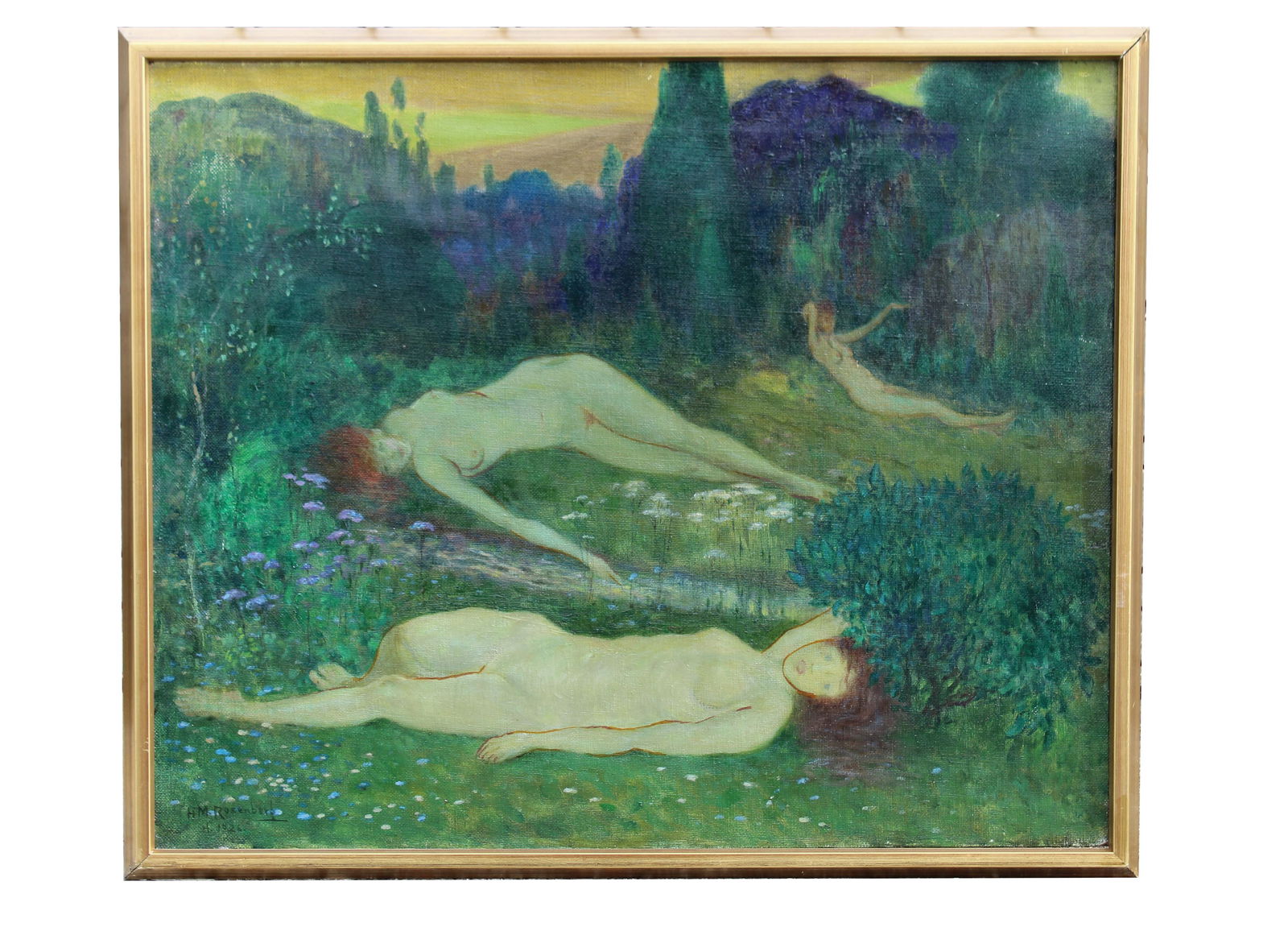 Henry Rosenberg (1858 - 1947): Henry Mortikar (Mortecai) Rosenberg (1858 - 1947) Signed and dated lower left. Oil on Canvas. Artist to the Mobile, Alabama Museum of Art. Henry Rosenberg was an American painter and print maker durin