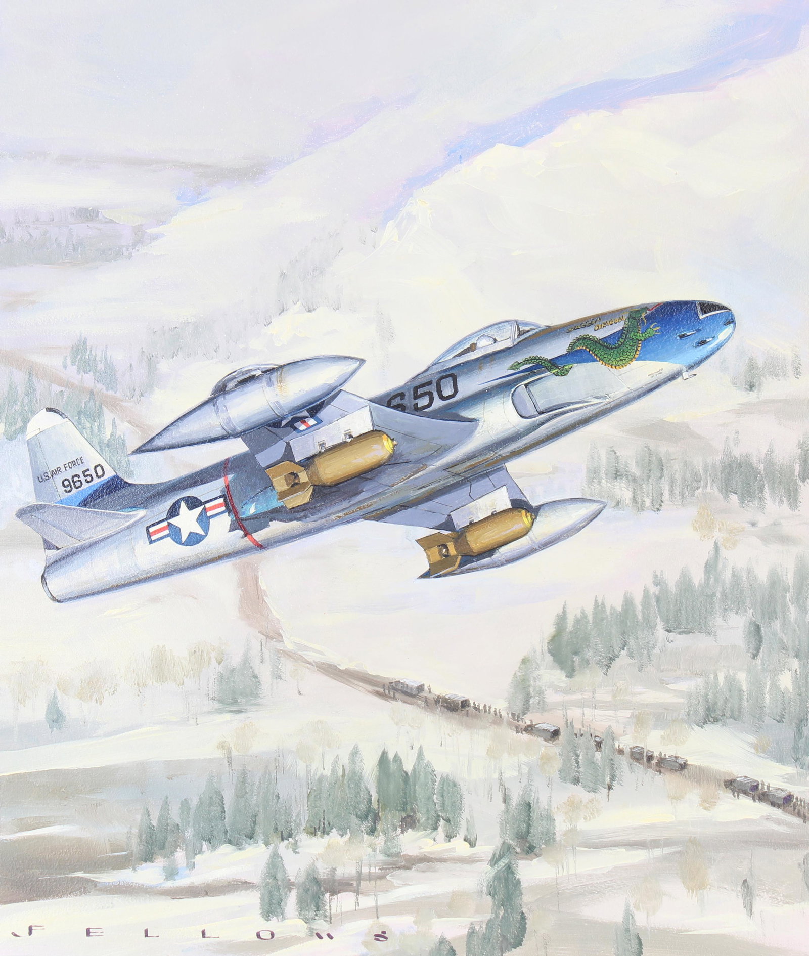 Jack Fellows (B. 1941) "F-80 Shooting Star" Oil (1 of 5)
