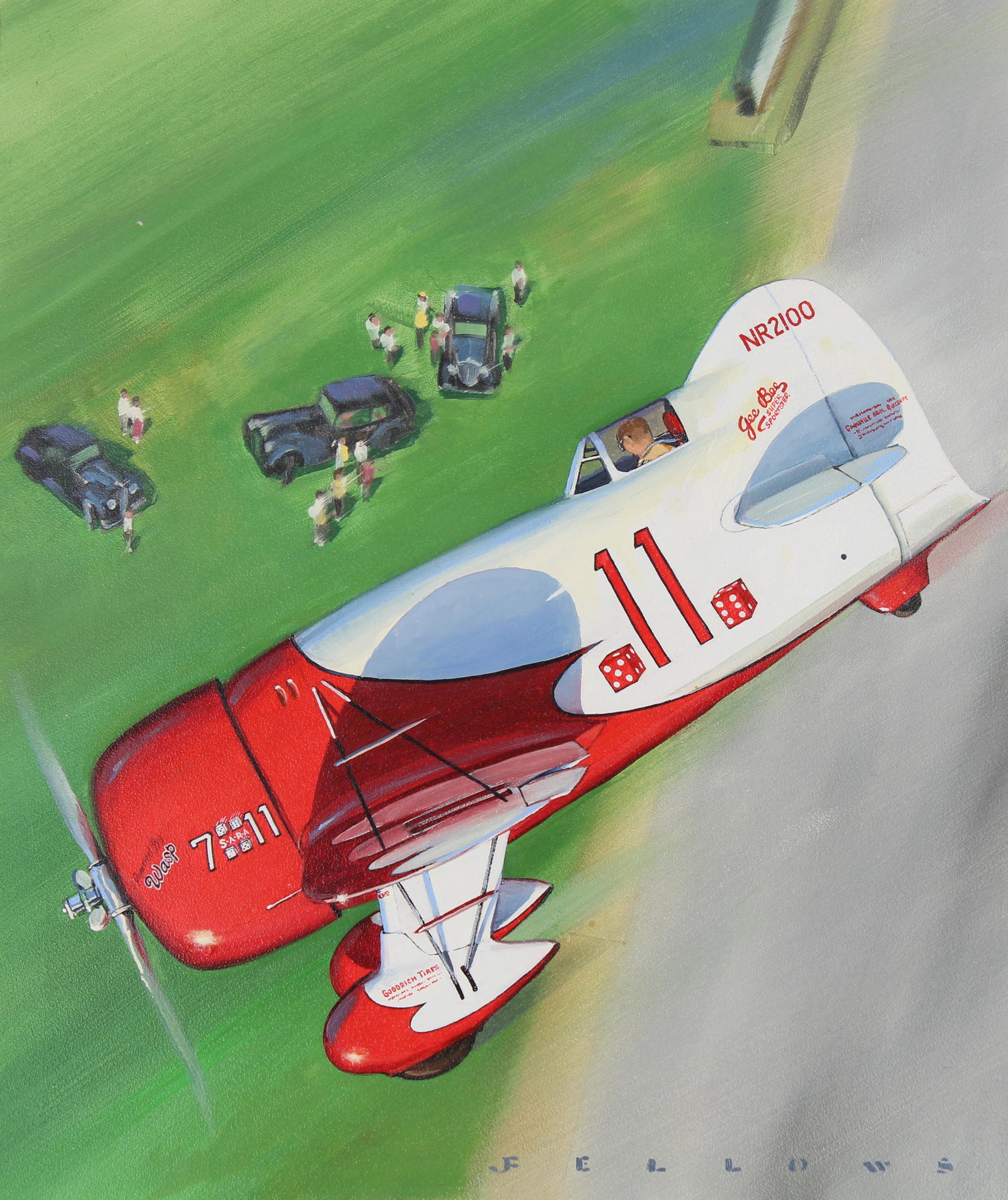 Jack Fellows (B. 1941) "Gee Bee Airplane" Original (1 of 5)