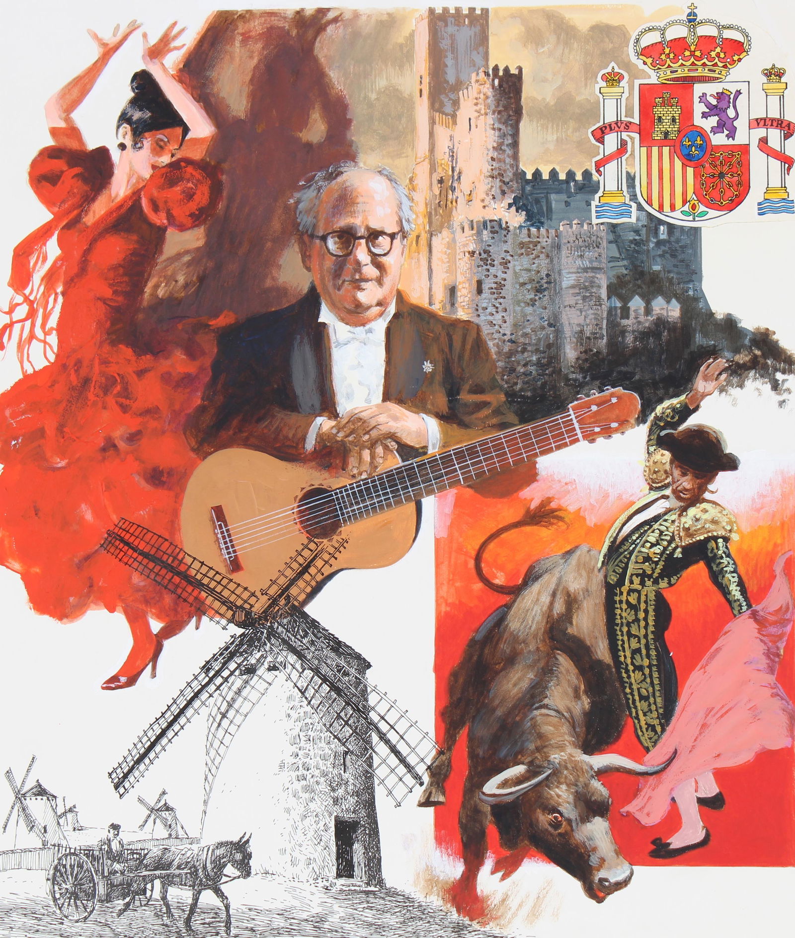 Mel Crawford (B. 1925) "Spain" Original (1 of 4)