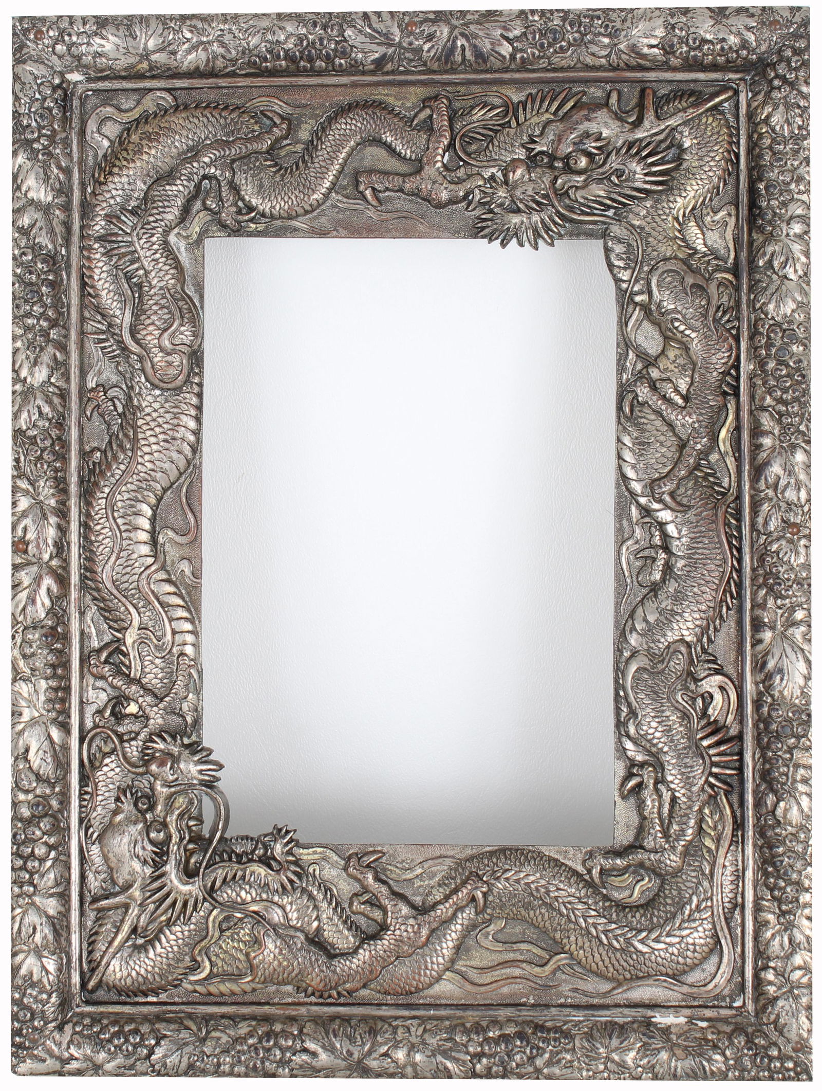 Antique Chinese Dragon Frame: Antique Chinese Dragon Frame. Overall Framed Size: 12 x 8.75 inches.
