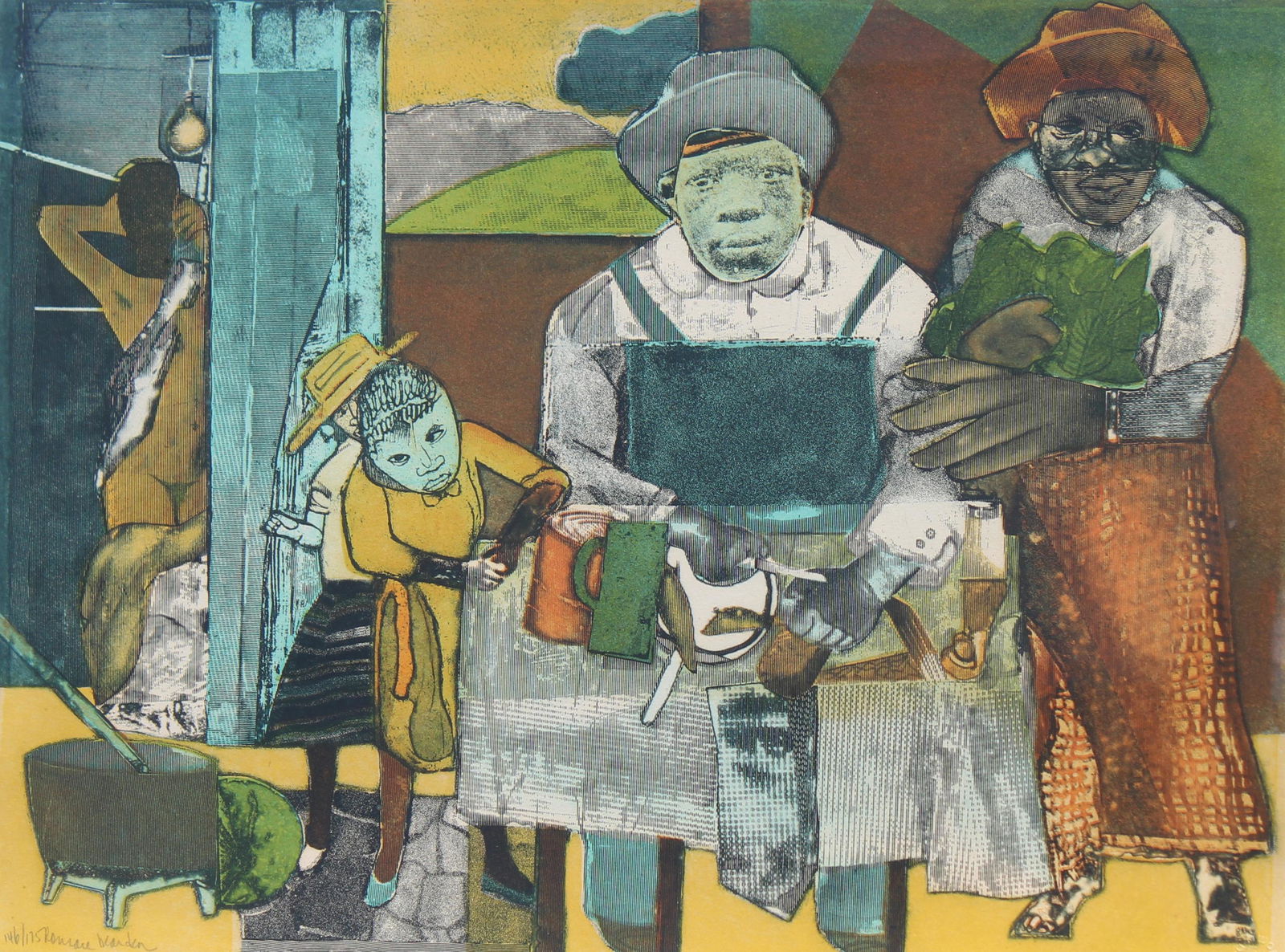 Romare Bearden (1911 - 1988) "The Family" (1 of 4)