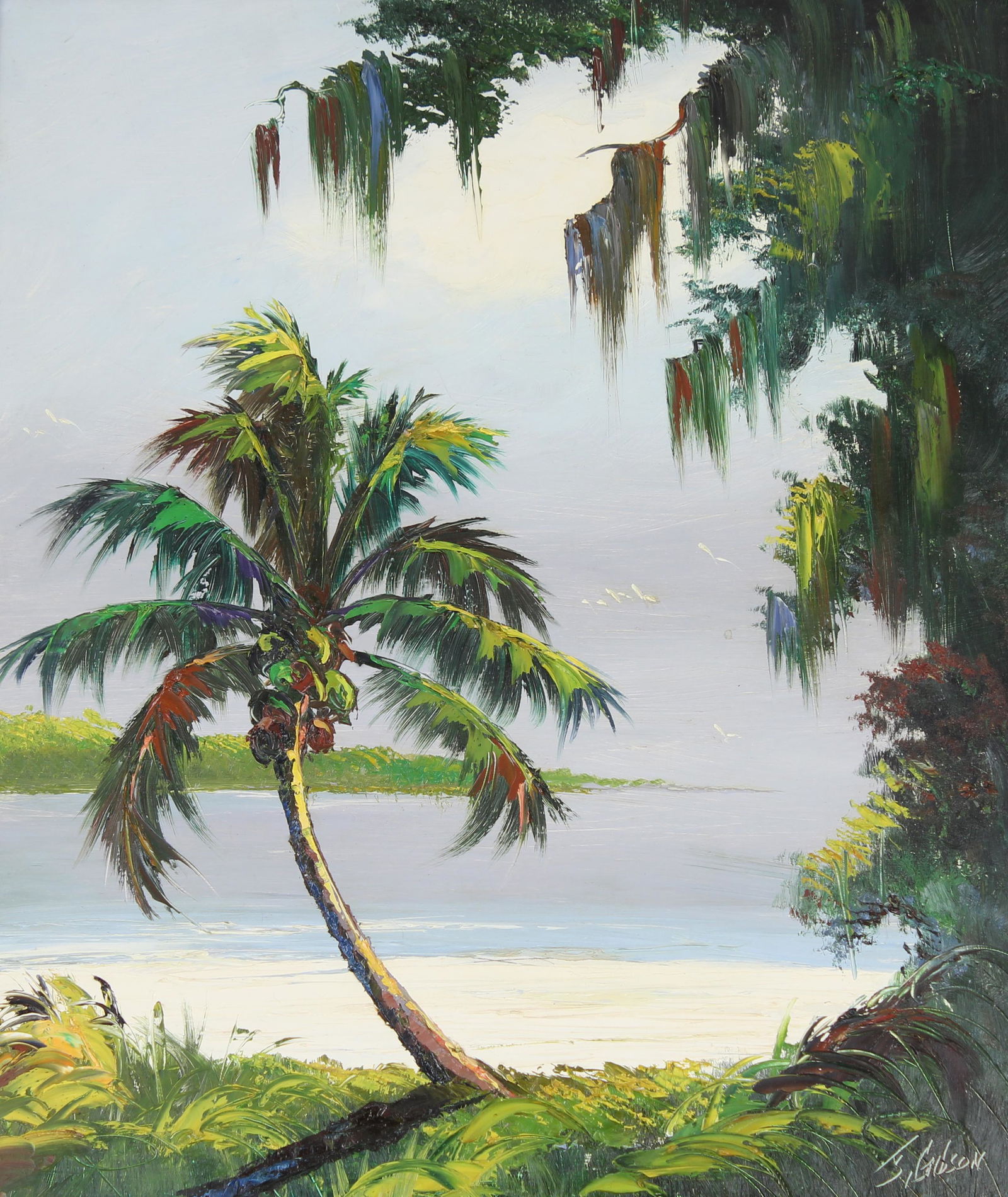 James Gibson (1938 - 2017) Florida Highwayman: James Gibson (1938 - 2017) Florida Highwayman painting. Oil on board. Signed lower right. Sight Size: 24 x 20 in. Overall Framed Size: 27 x 23 in.