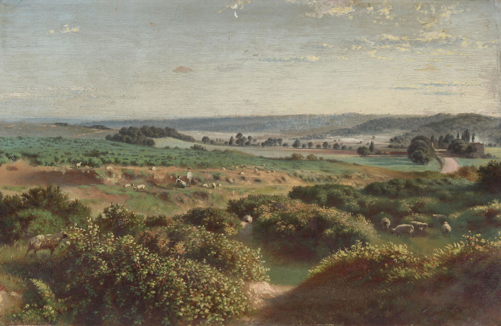 19th C. California Landscape, Signed: 19th C. California Landscape, Signed Indistinctly lower left. Oil on canvas. Size: 12 x 18 in.