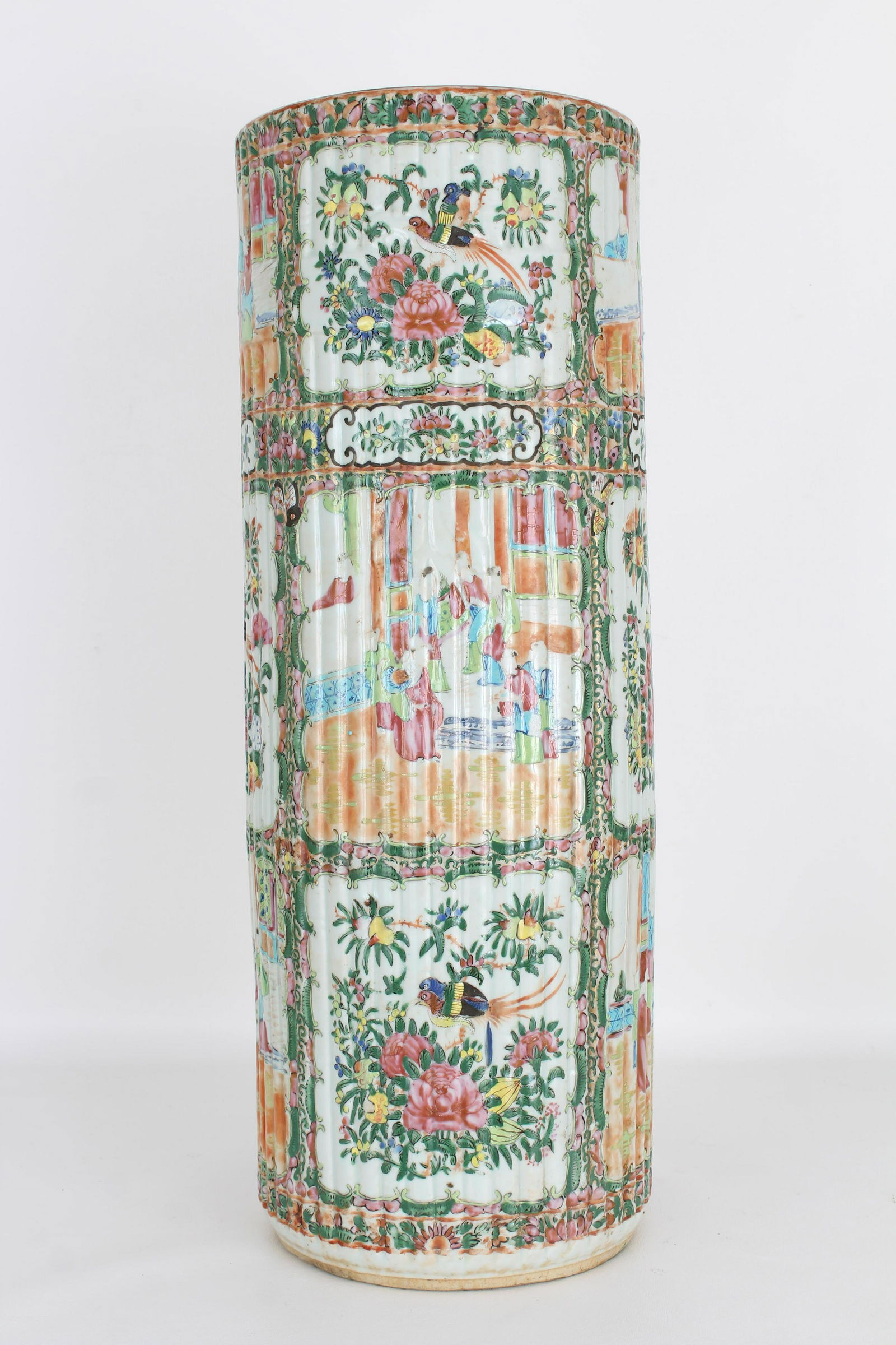 19th C. Famille Rose Porcelain Umbrella Stand (1 of 9)
