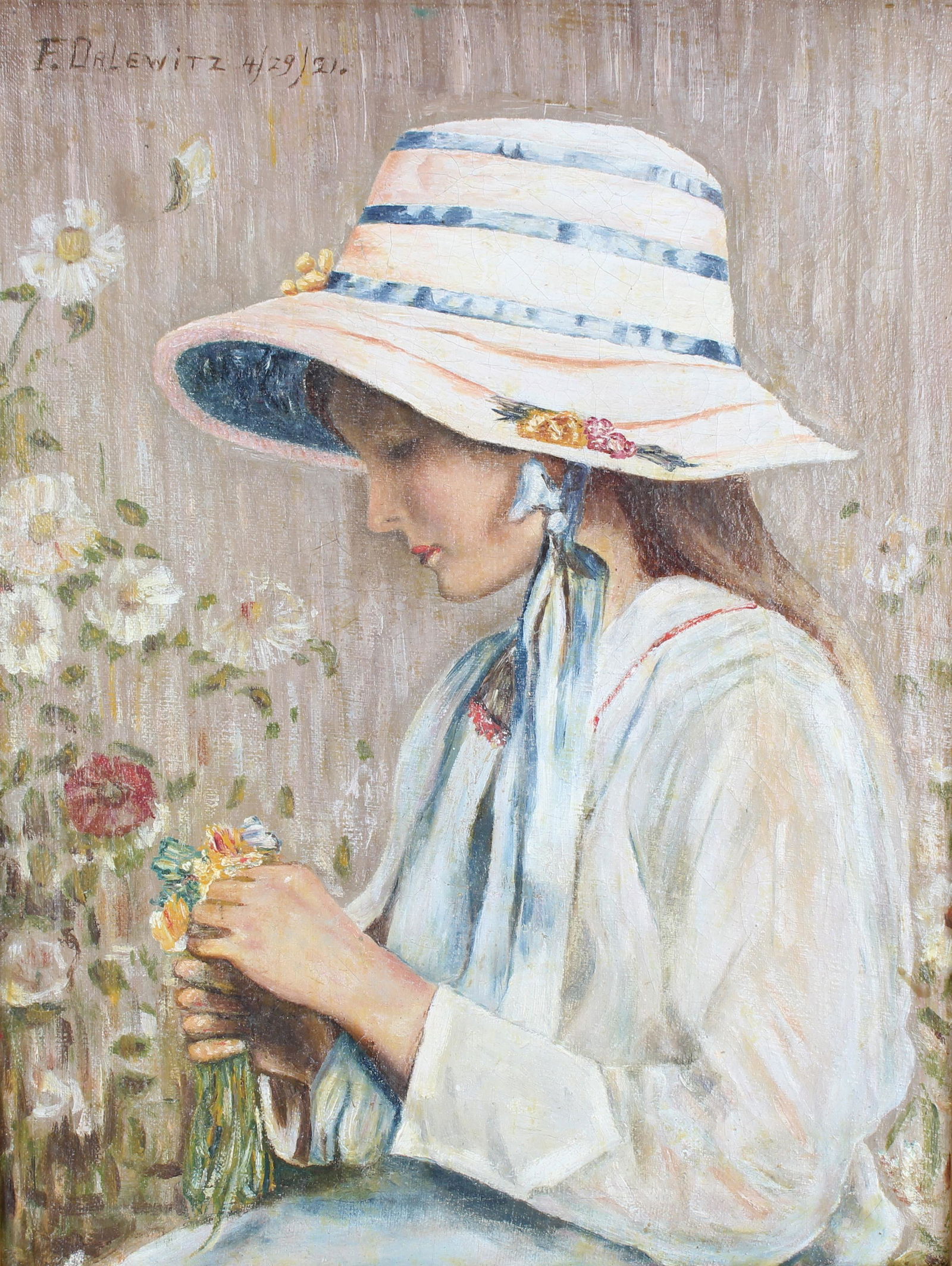 F. Dalewitz (20th C.) "Woman in Bonnet" (1 of 7)