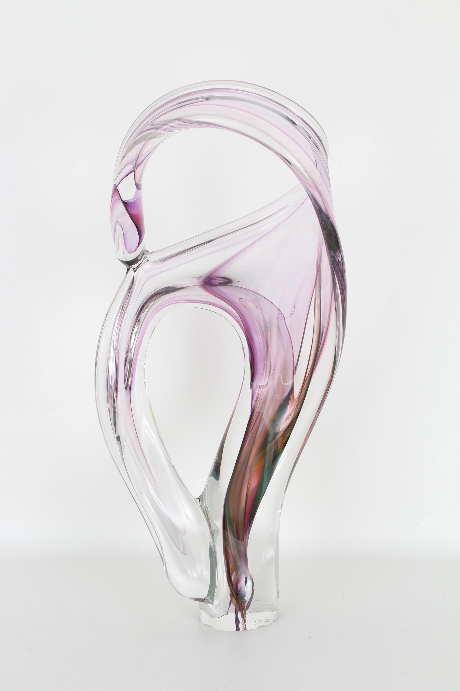 Italian Modern Art Glass Sculpture: Italian Art Glass Sculpture. Signed near base. Dimensions: 21.25 x 10 in.