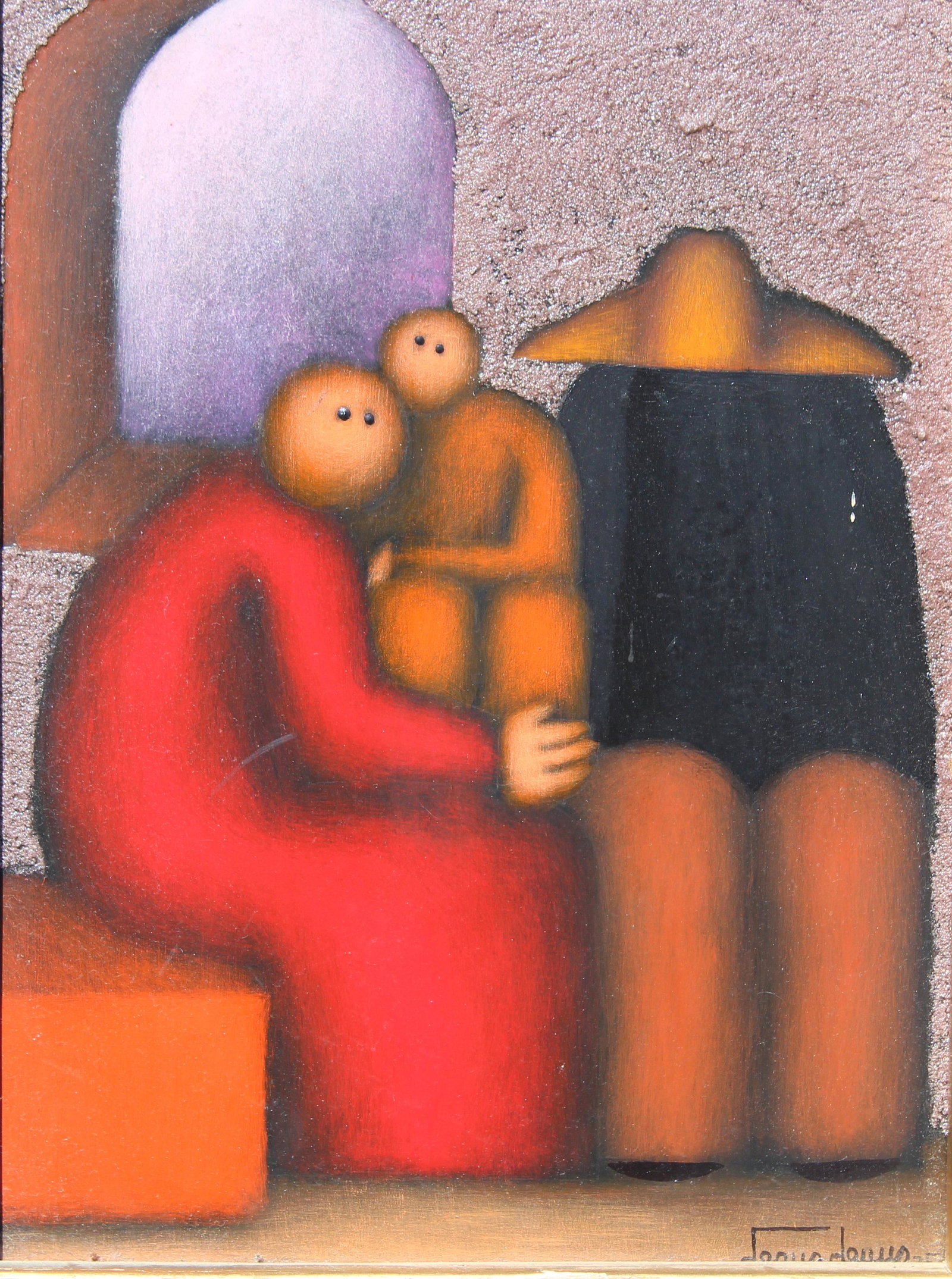 Jesus Mariano Leuus (B. 1948): Jesus Mariano Leuus (Texas/Mexico, B. 1948) Oil on Board. Signed and dated lower right. Sight Size: 11.25 x 8.5 in. Overall Framed Size: 17.75 x 14.75 in.