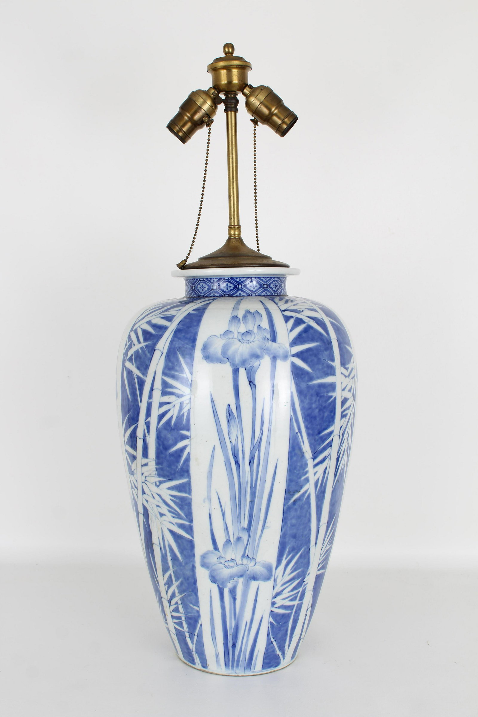 Japanese Studio Pottery Lamp: Japanese Studio Pottery Lamp. Dimensions: 29 x 10.5 in. - All lighting is sold for display purposes only. We cannot guarantee working order after item leaves premises.