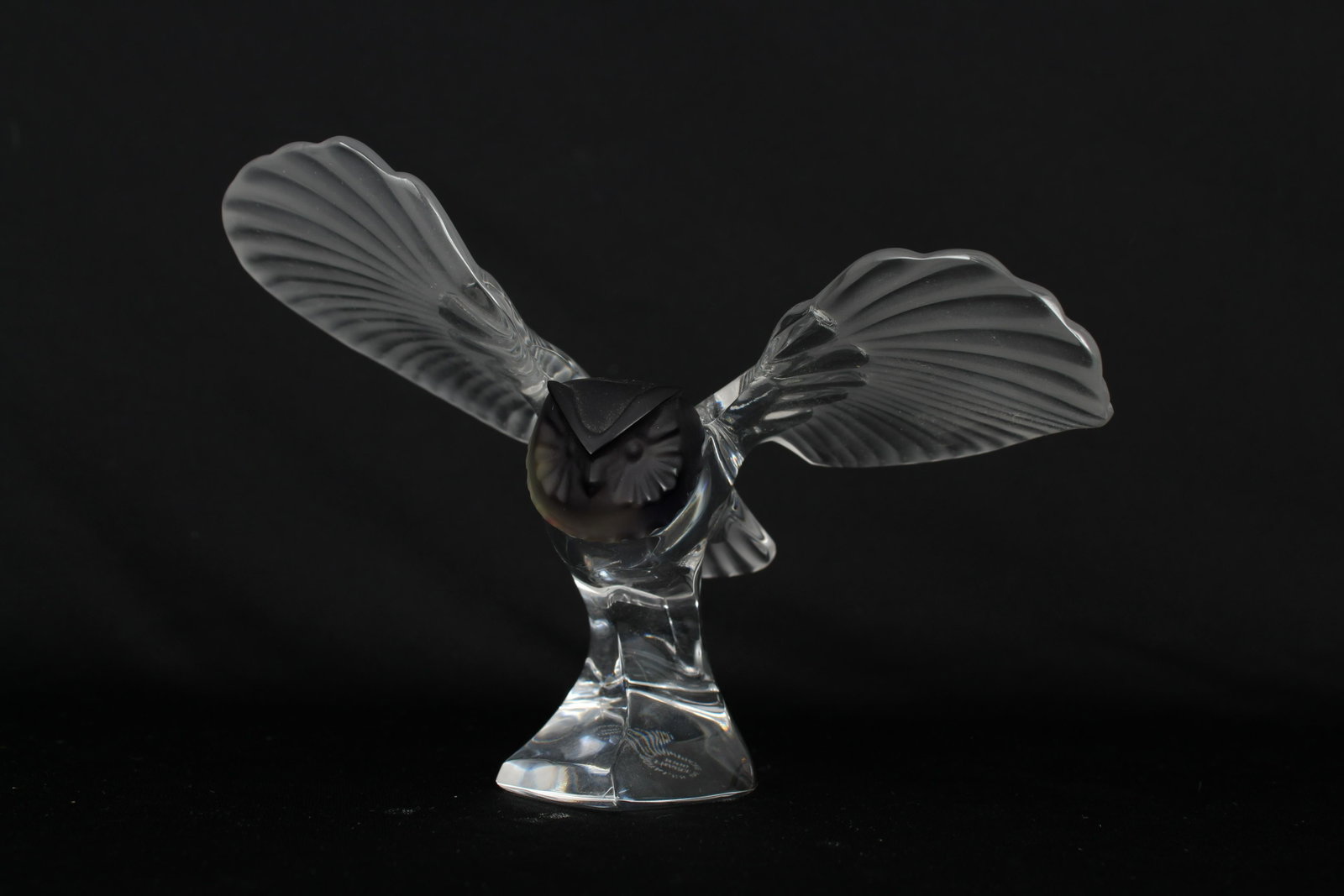 Royale de Champagne Colored Crystal Owl: Royale de Champagne Colored Crystal Owl. Marked on base on owl. Figurine Size: 5 x 7 in. Overall Box Dimensions: 7.5 x 9 x 6.75 in.