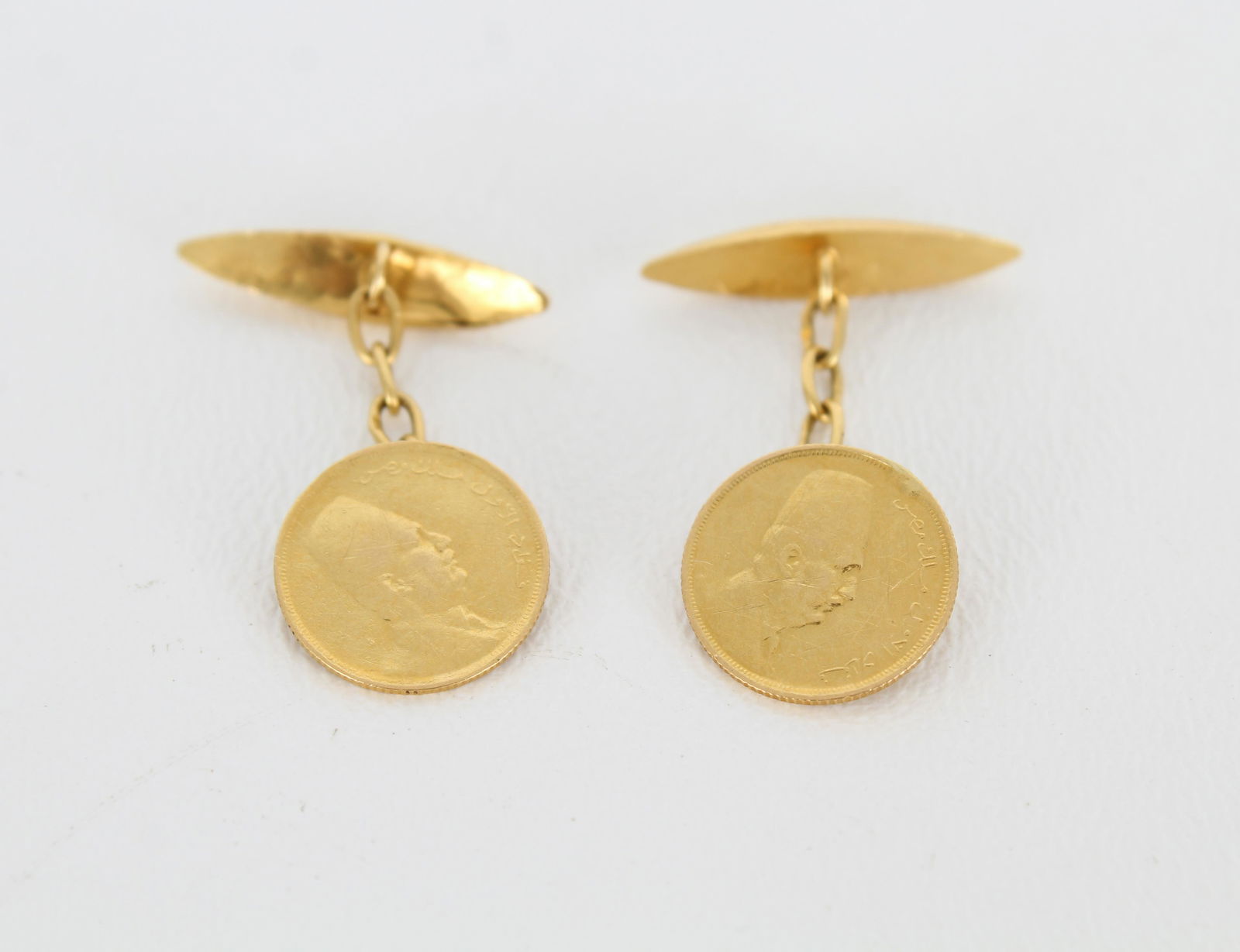 Pair of Gold Coin Cufflinks: Approx Total Weight: 3.5 dwt - All silver, gold and/or jewelry lots or invoices containing said lots MUST be paid for via WIRE TRANSFER, no other forms of payment will be accepted.