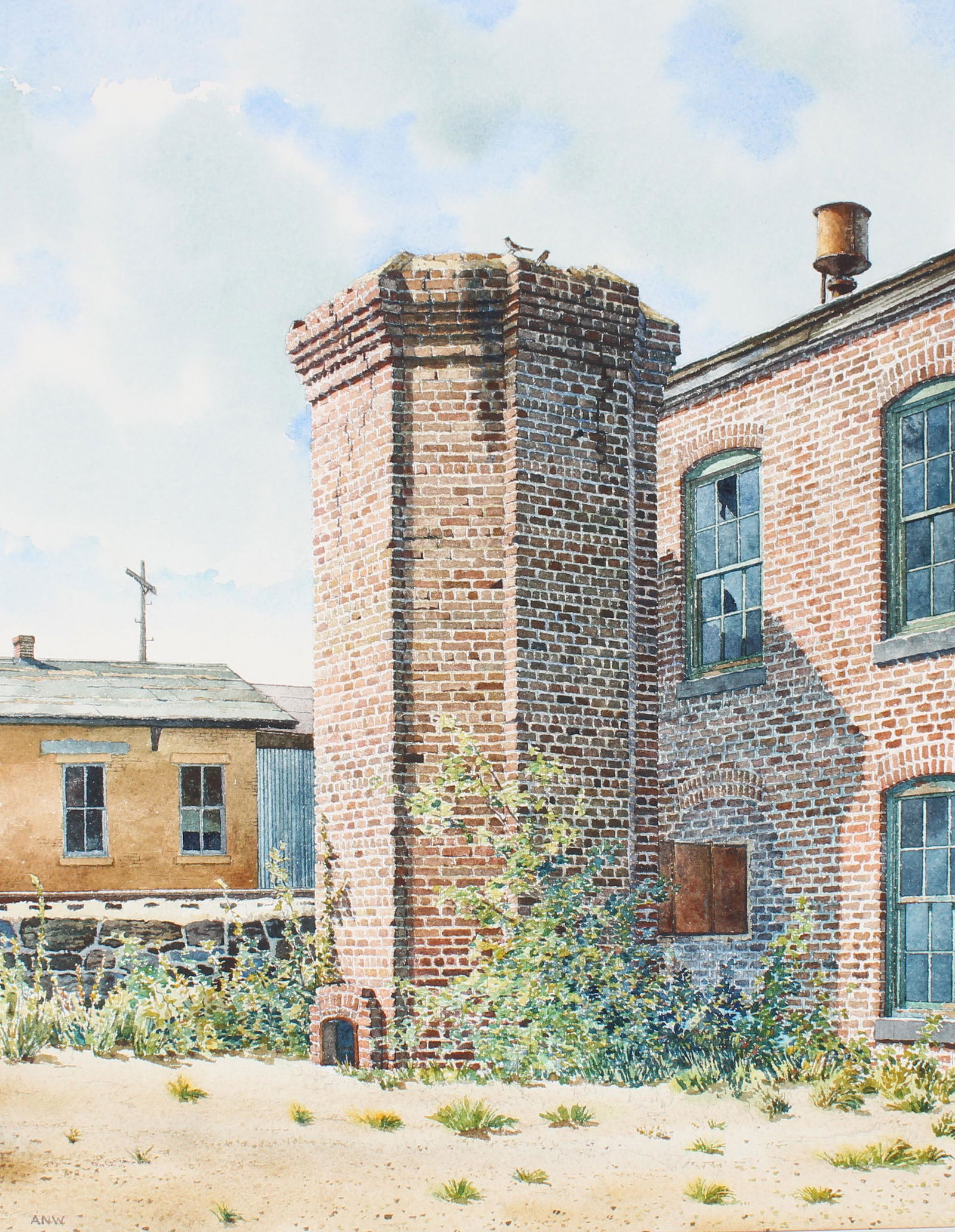 A. N. Wyeth (CT, NY, Born 1948) Watercolor.: A. N. Wyeth (CT, NY, Born 1948) Watercolor. Initialed lower left. Andrew Nathaniel Wyeth is a grandson of N.C. Wyeth and a nephew of Andrew Wyeth. His father was Nathaniel Wyeth, Andrew Wyeth's older