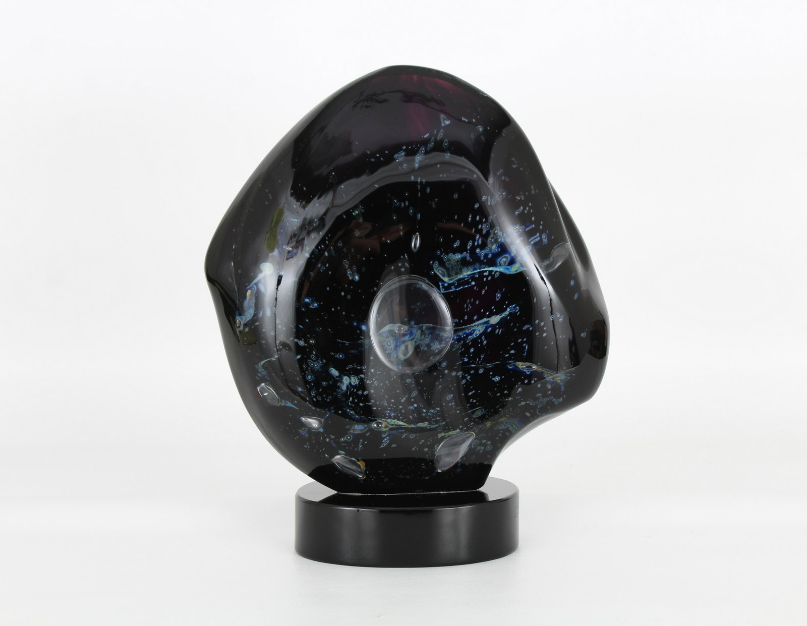 Dino Rosin "Moonwalk" Glass Sculpture: Dino Rosin (Italian, B. 1948) "Moonwalk" Glass Sculpture. Signed on base. Comes with letter from Wyland Galleries of 2006 Estimated Value. Dimensions: 12.5 x 10 x 4 in.
