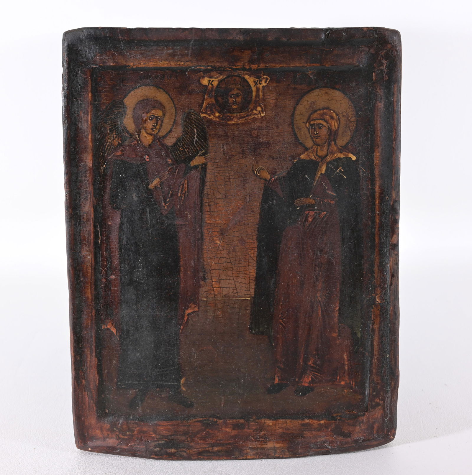 Early Antique Russian Icon, Angel and Ulitta (1 of 6)