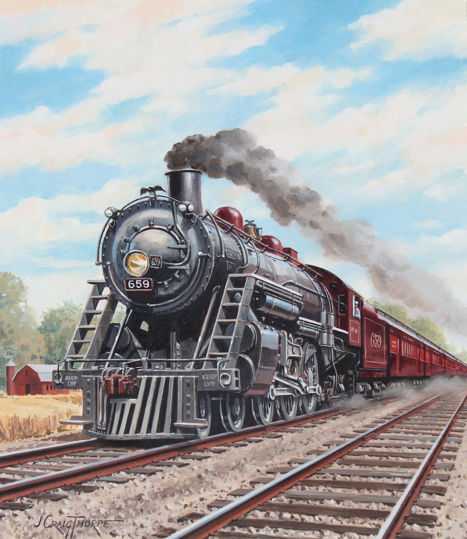 J Craig Thorpe (B. 1948) "Illinois Locomotive" Oil (1 of 5)