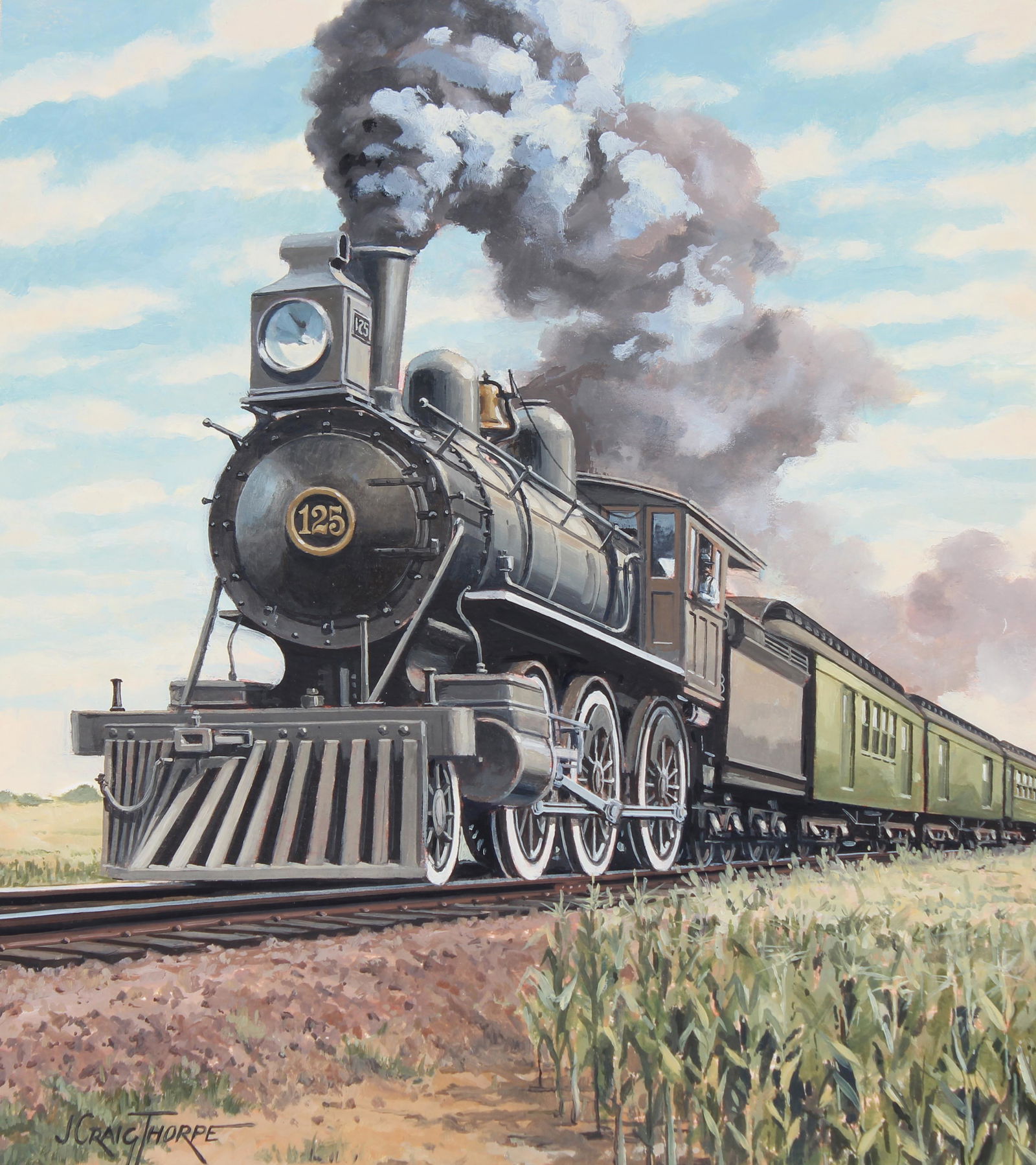 J. Craig Thorpe (B 1948) "Nebraska Locomotive" Oil (1 of 5)