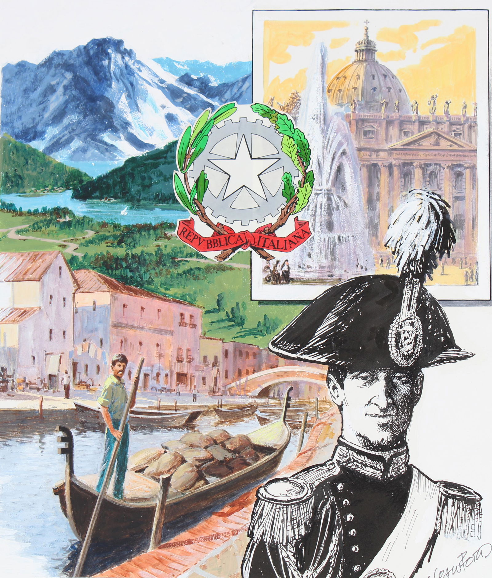 Mel Crawford (B. 1925) "Italy" Watercolor (1 of 5)