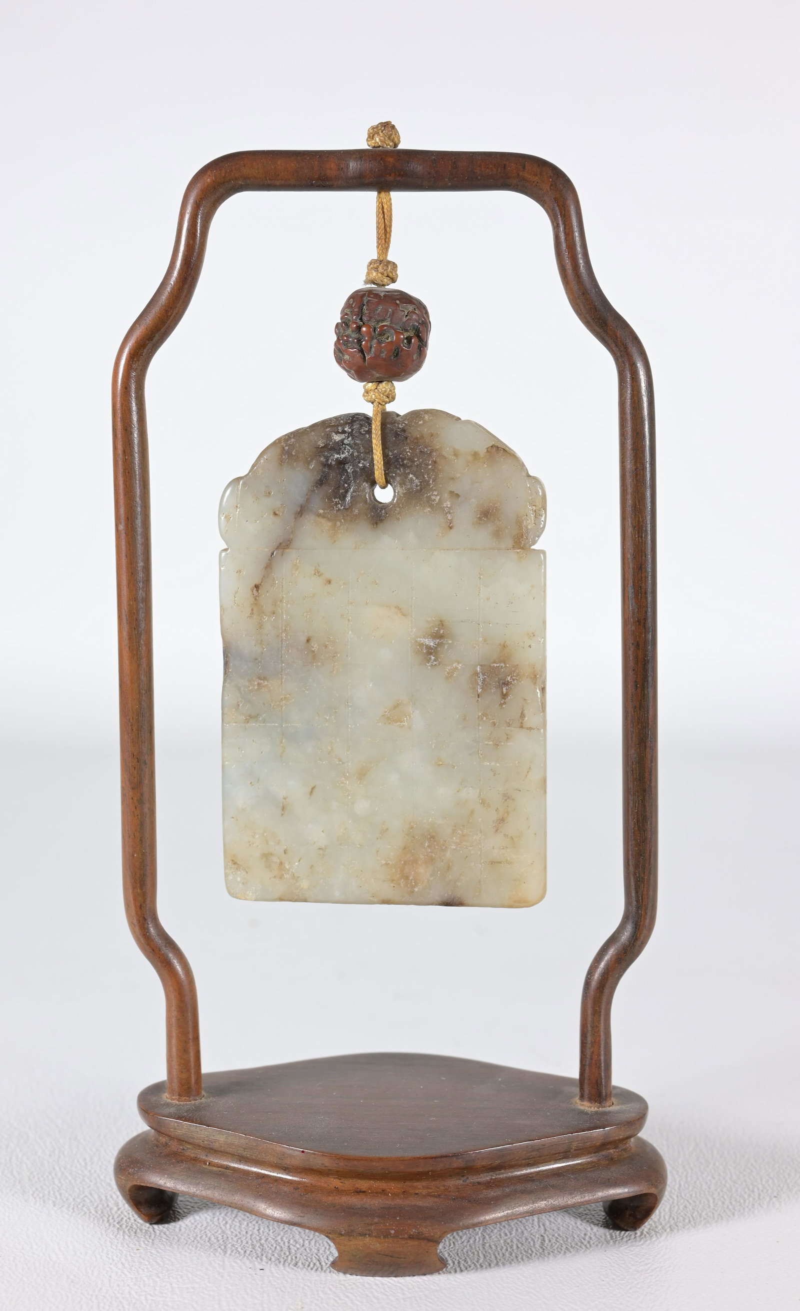 Antique Carved Chinese Hanging Jade Pendant: Antique Carved Chinese Hanging Jade Pendant. Total Height: 6 inches.