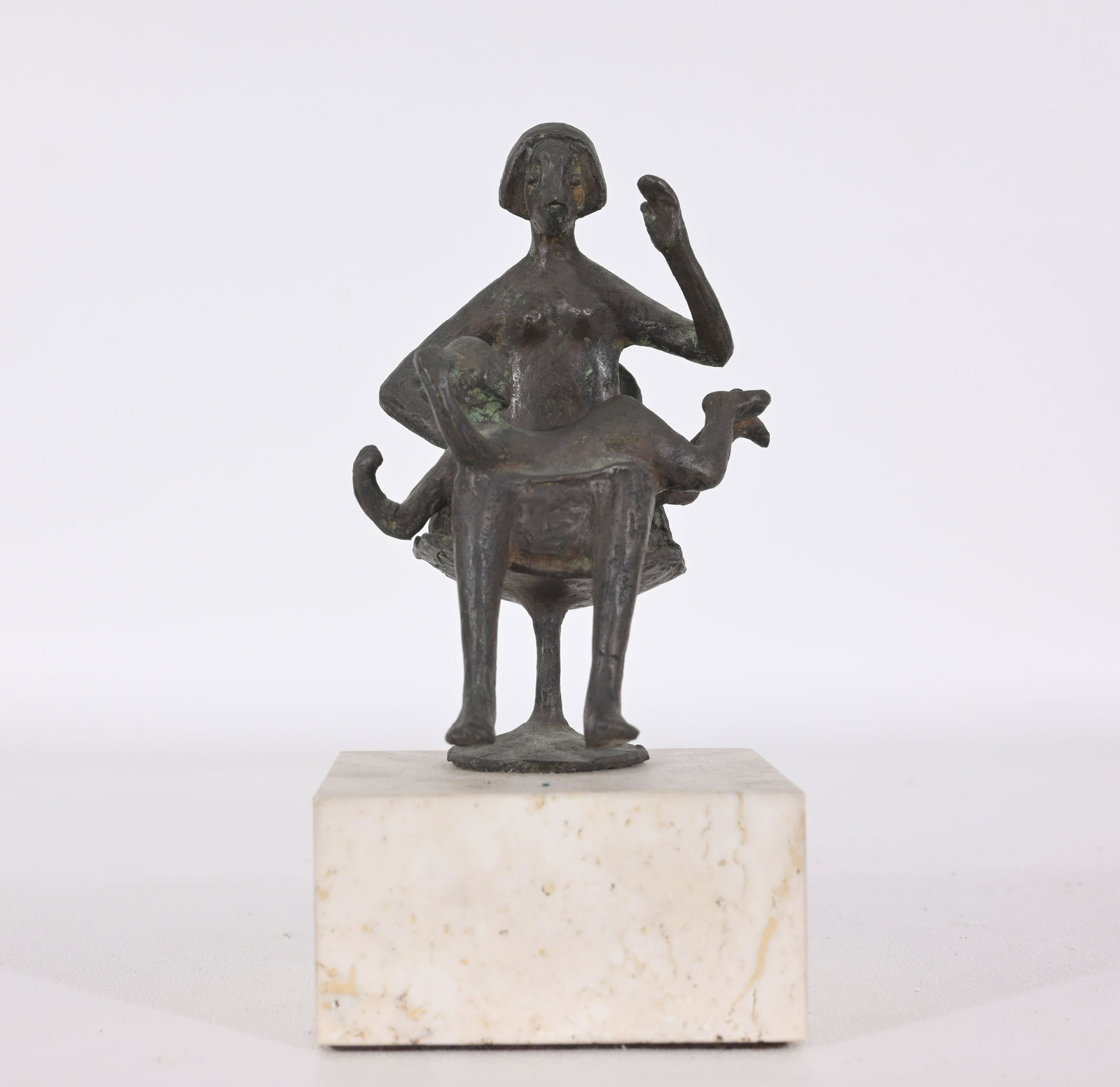Berthold Schiwetz (1909 - 1971) Mother & Child: Berthold Schiwetz (1909 - 1971) Bronze Sculpture. Signed along side. Height: 6 in.