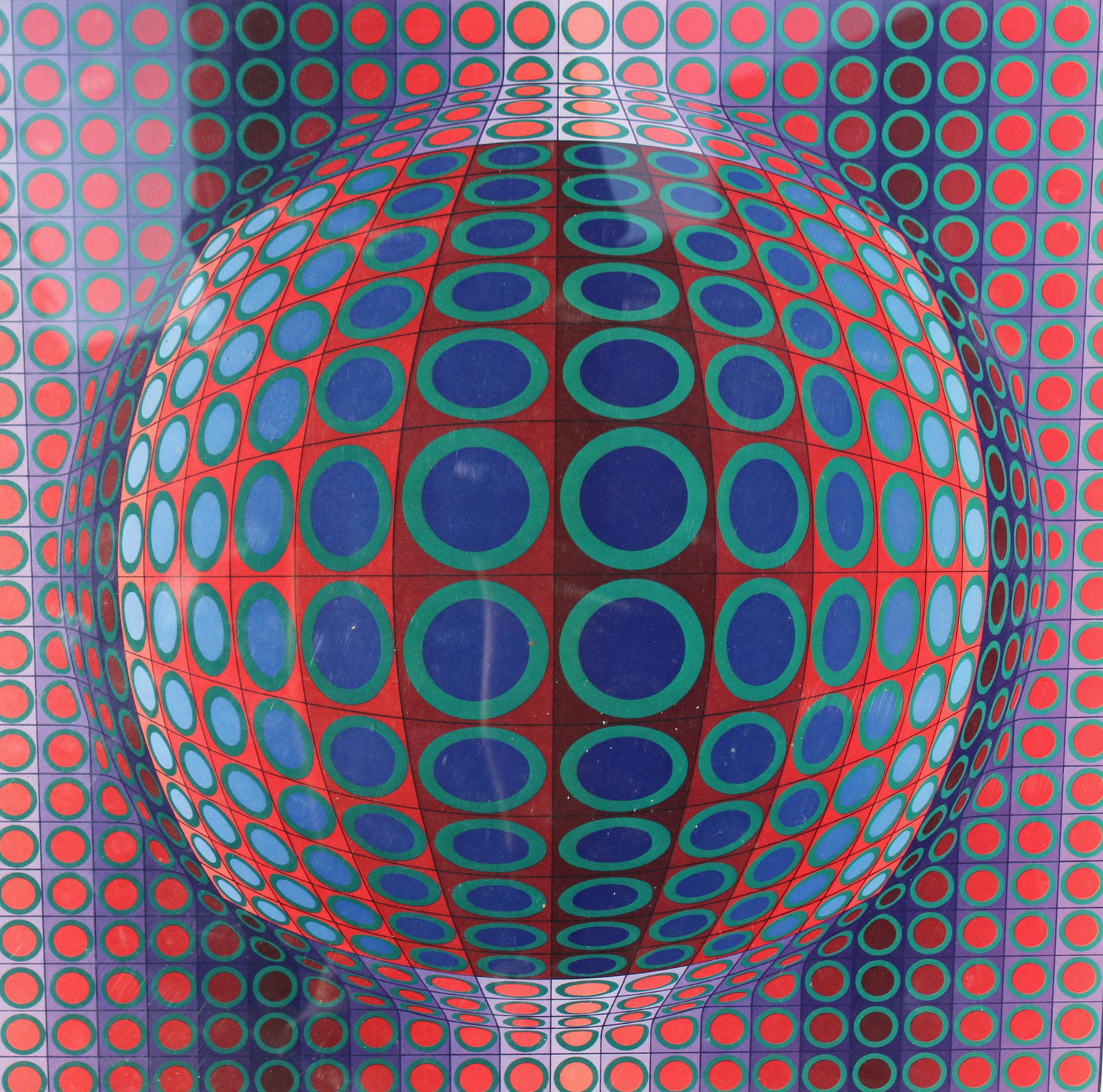 Victor Vasarely (1906 - 1997) Print: Victor Vasarely (Hungarian, 1906 - 1997) "GYURU-