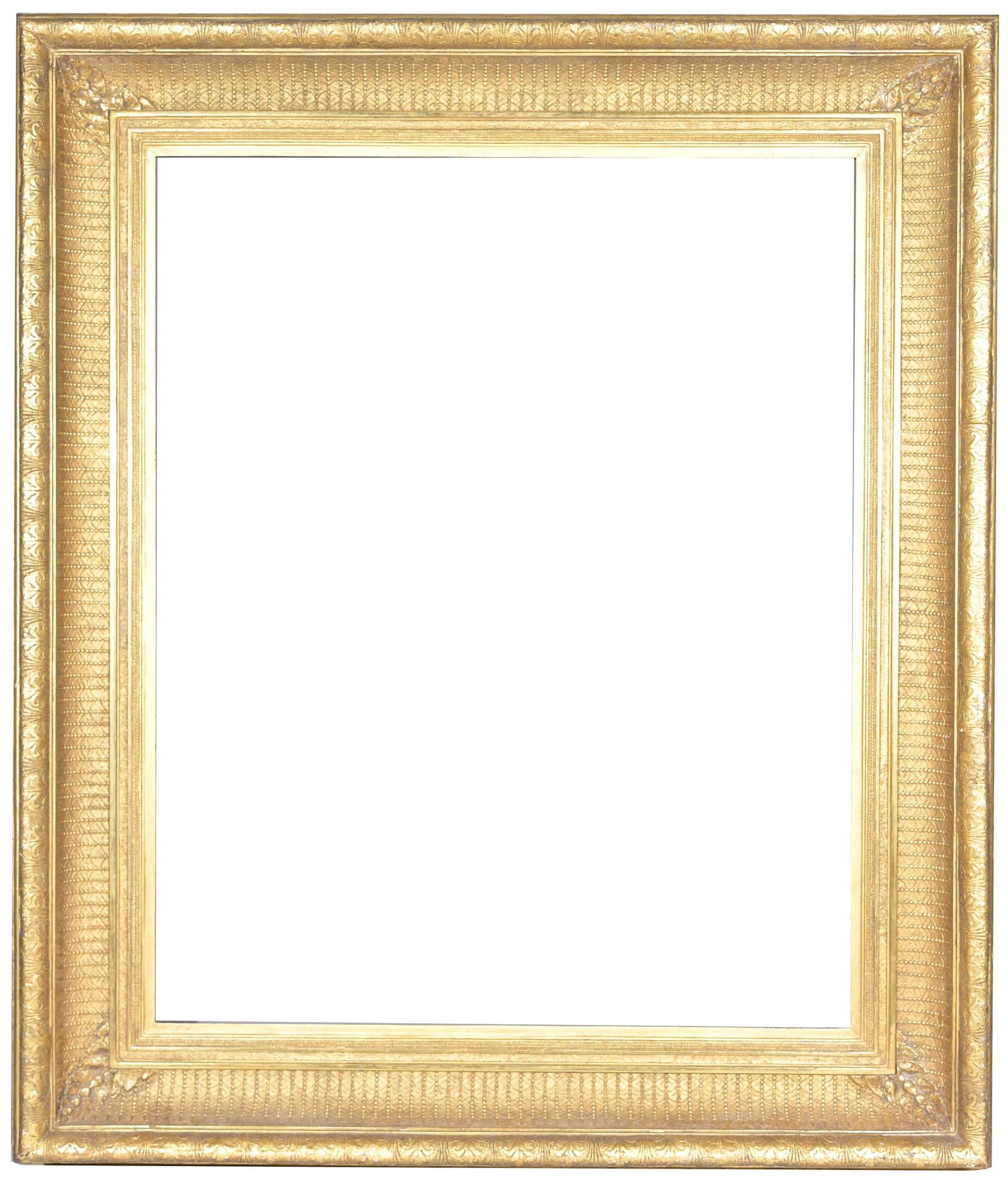 Antique Gilt Wood Frame - 36.25 x 29 3/8: Antique Gilt Wood Frame. Rabbet Size: 36.25 x 29 3/8 in. Overall Framed Size: 47 x 40 in. (RC 91-62) (40) Provenance: The historic period frame collection of Eli Wilner. The collection previously incl