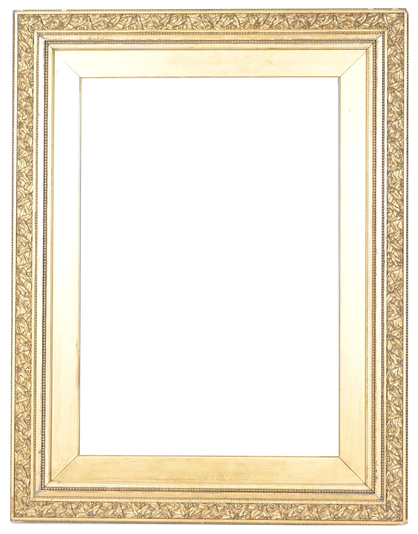 English 19th C Gilt Wood Frame- 19 5/8 x 13 5/8: English 19th century Gilt Wood Frame. Rabbet Size: 19 5/8 x 13 5/8 in. Overall Framed Size: 26 x 20 in. (97-505) (48) Provenance: The historic period frame collection of Eli Wilner. The collection pre