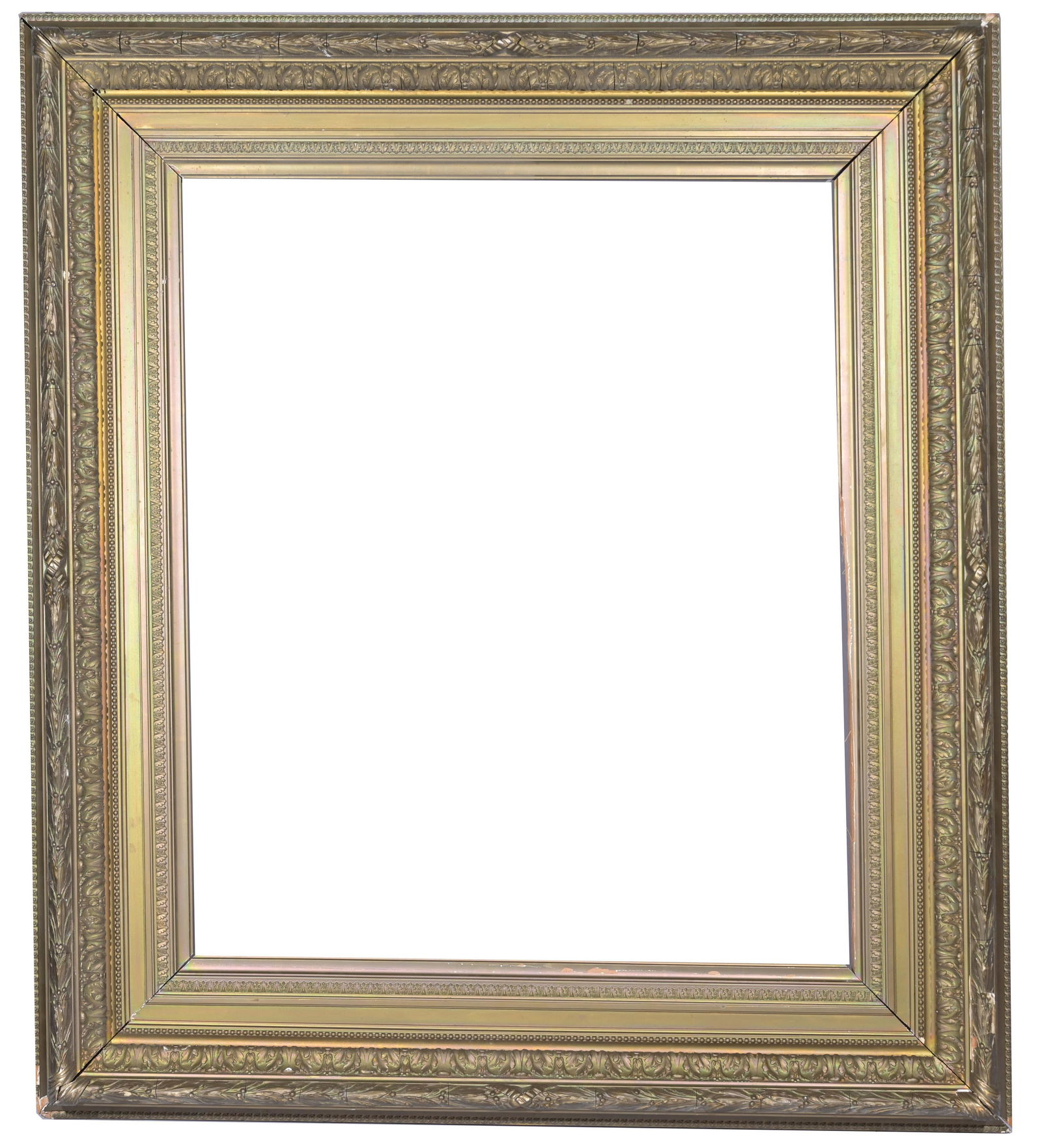 1870s Gilt Wood Frame - 30.25 x 25.25: 1870's Gilt Wood Frame. Rabbet Size: 30.25 x 25.25 in. Overall Framed Size: 42 x 37 in. (08-87) (Med) Provenance: The historic period frame collection of Eli Wilner. The collection previously included
