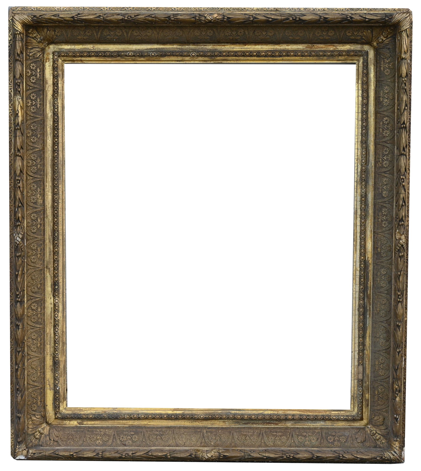 American 1870's Frame - 30.25 x 25.25: American 1870's Frame Rabbet Size: 30.25 x 25.25 in. Overall Framed Size: 38 x 34 in. (89-238) (64) Provenance: The historic period frame collection of Eli Wilner. The collection previously included f