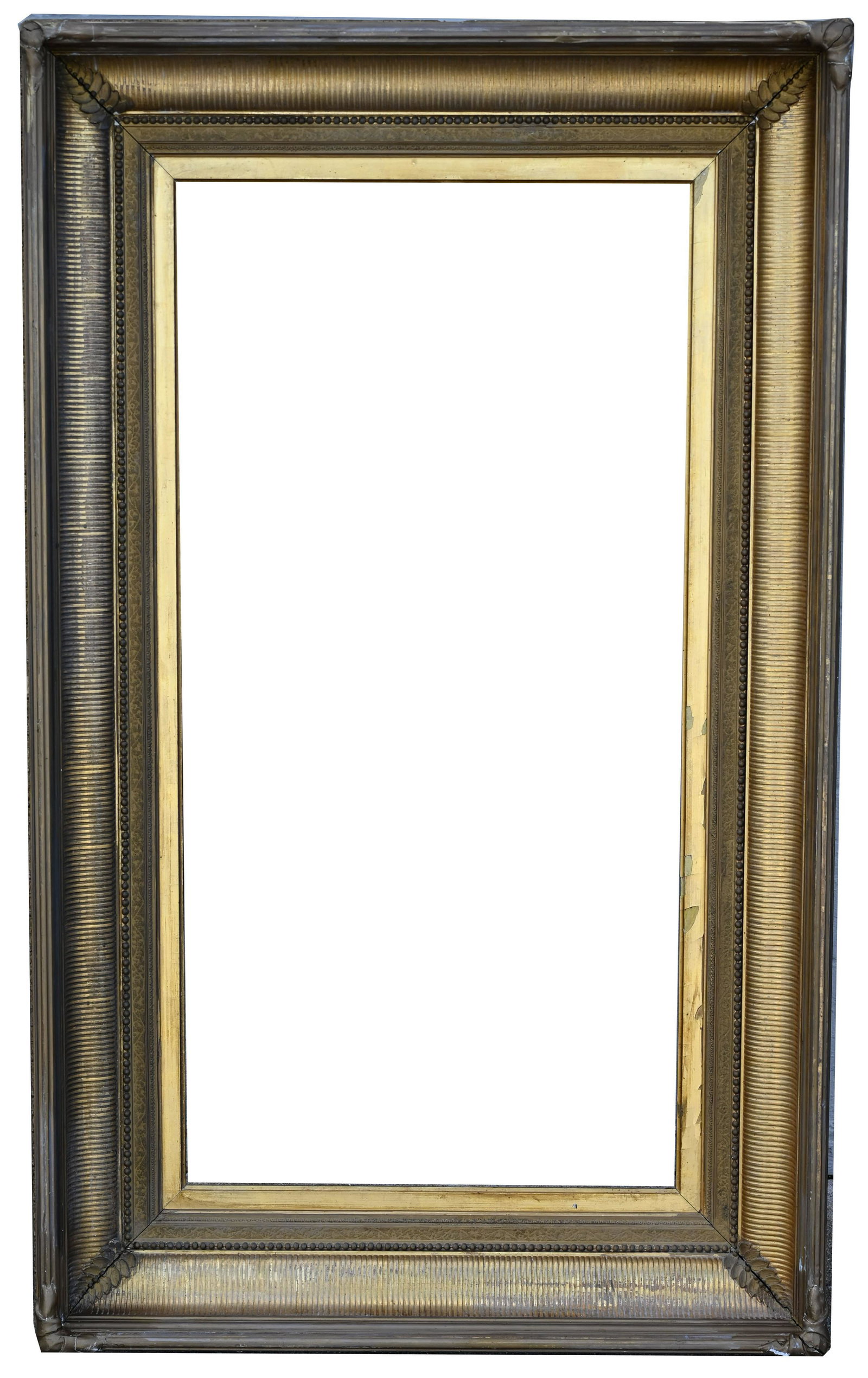 American c. 1860's Hudson River - 40.5 x 20.25: American c. 1860's Hudson River School Gilt Frame. Rabbet Size: 40.5 x 20.25 in. Approx Sight Size: 39.5 x 19.5 in. Overall Framed Size: 51 x 32 in. (11-29) (39A) Provenance: The historic period frame