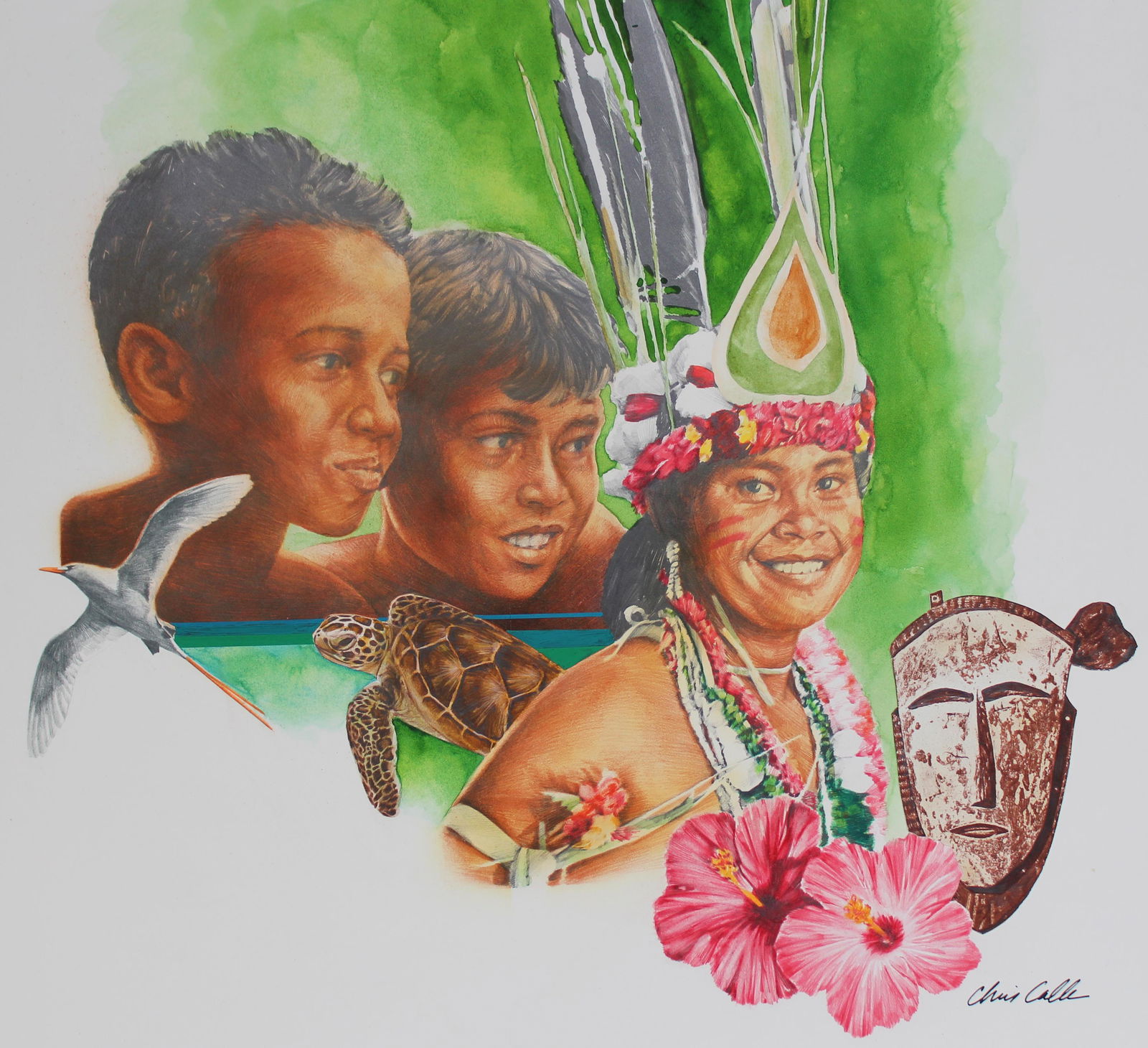 Chris Calle (B. 1961) "Micronesia" (1 of 3)