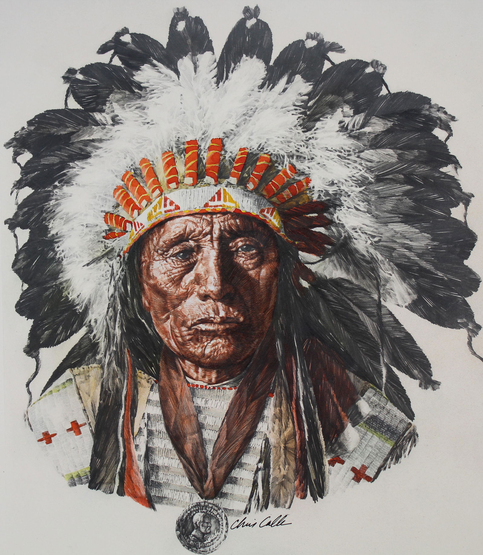 Chris Calle (B. 1961) American Indian Headresses (1 of 4)
