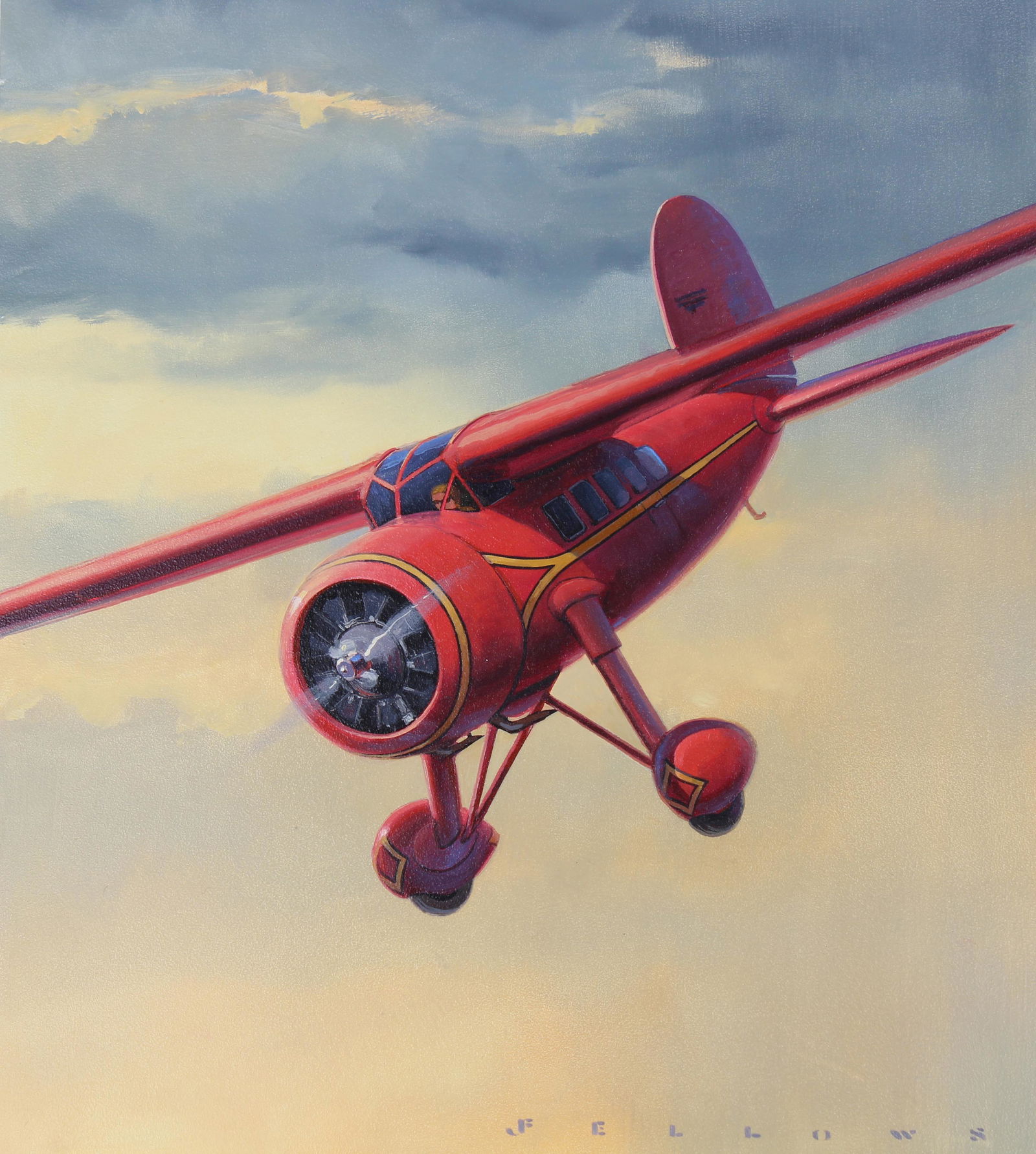 Jack Fellows (B 1941) "Lockheed Vega Airplane" Oil (1 of 5)