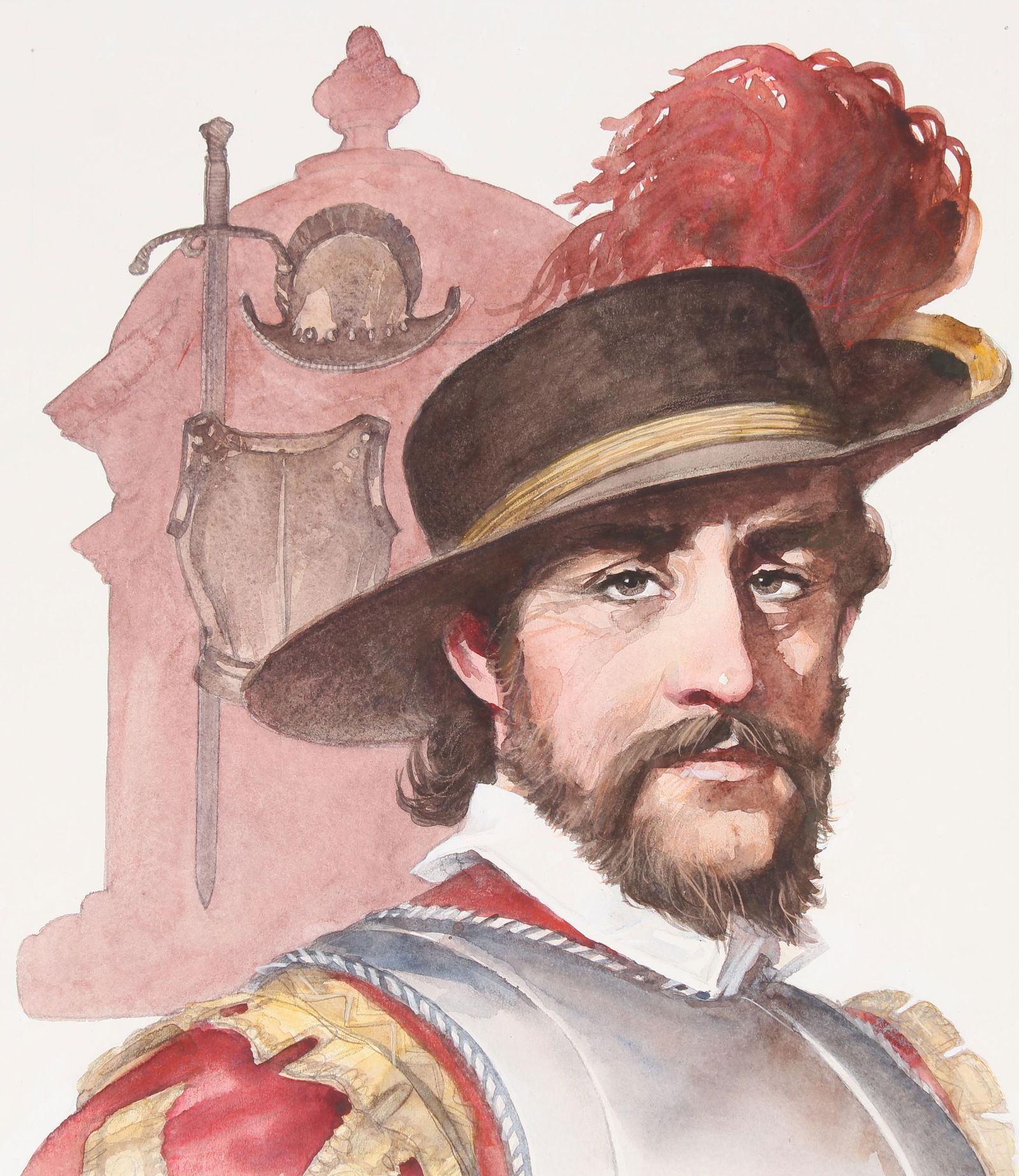 Tom McNeely (B. 1935) "Juan Ponce de Leon" WC (1 of 4)