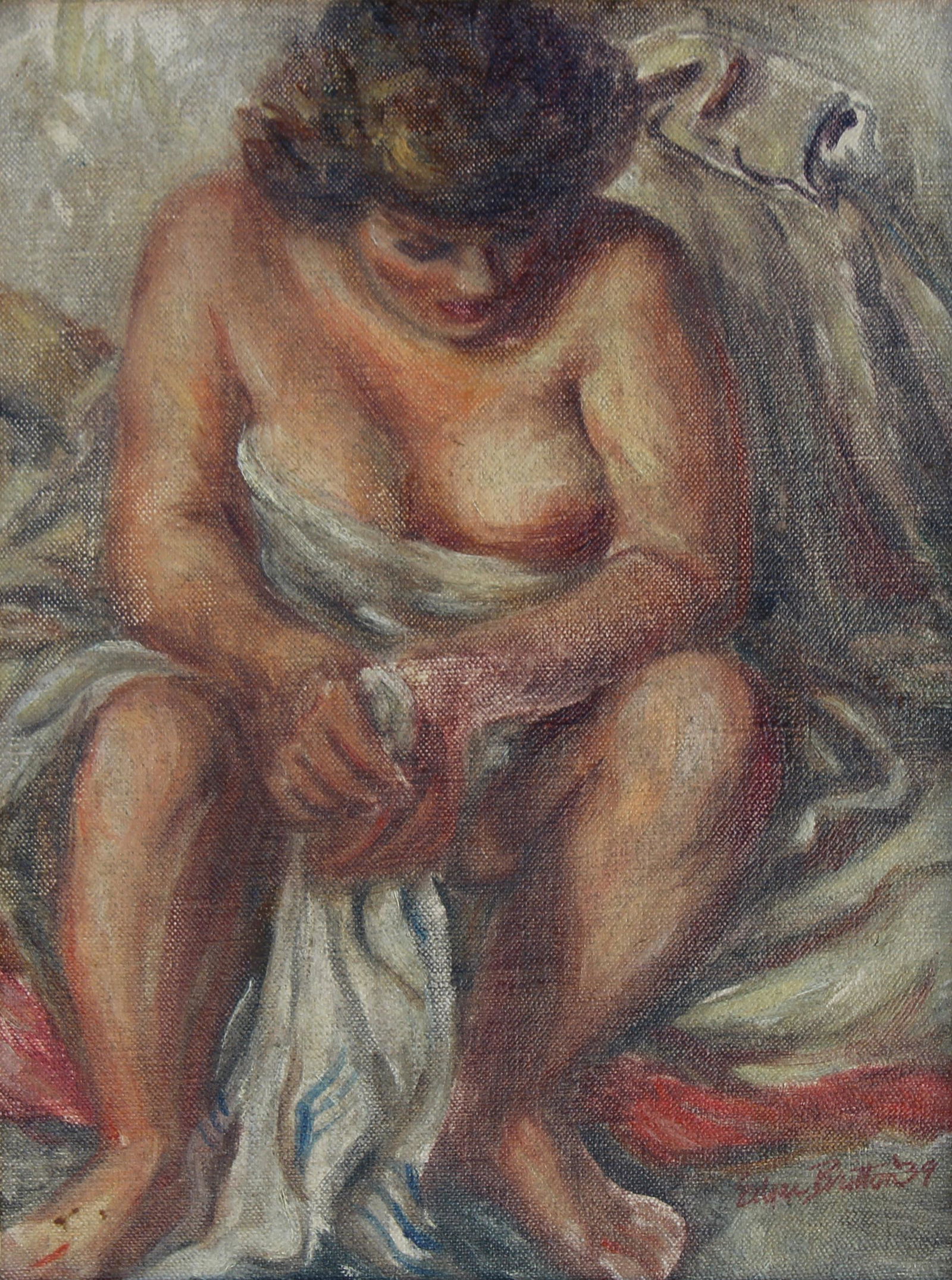 Edgar Britton (American, 1901 - 1982): Edgar Britton (Illinois, Colorado, Nebraska, 1901 - 1982) Signed and dated ('39) lower right. Oil on Canvas. Sight Size: 12 x 9 in. Overall Framed Size: 19 x 16 in.