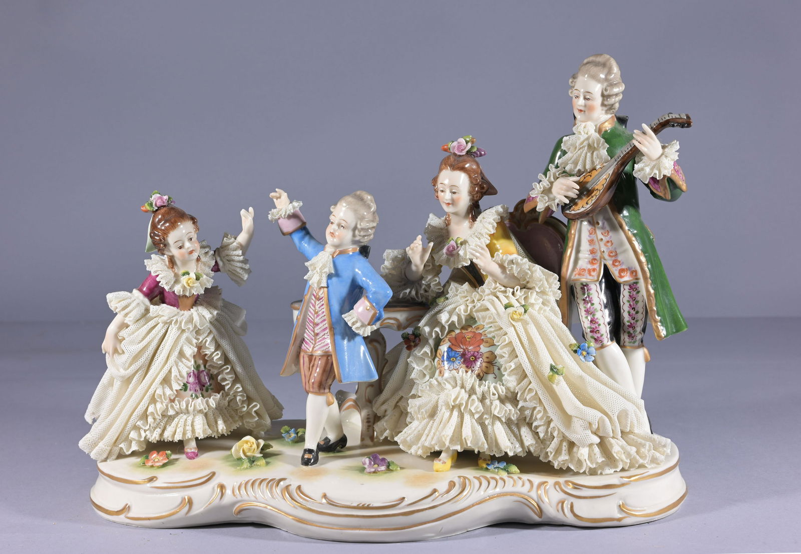 Antique Dresden Porcelain Figurine Grouping (1 of 8)