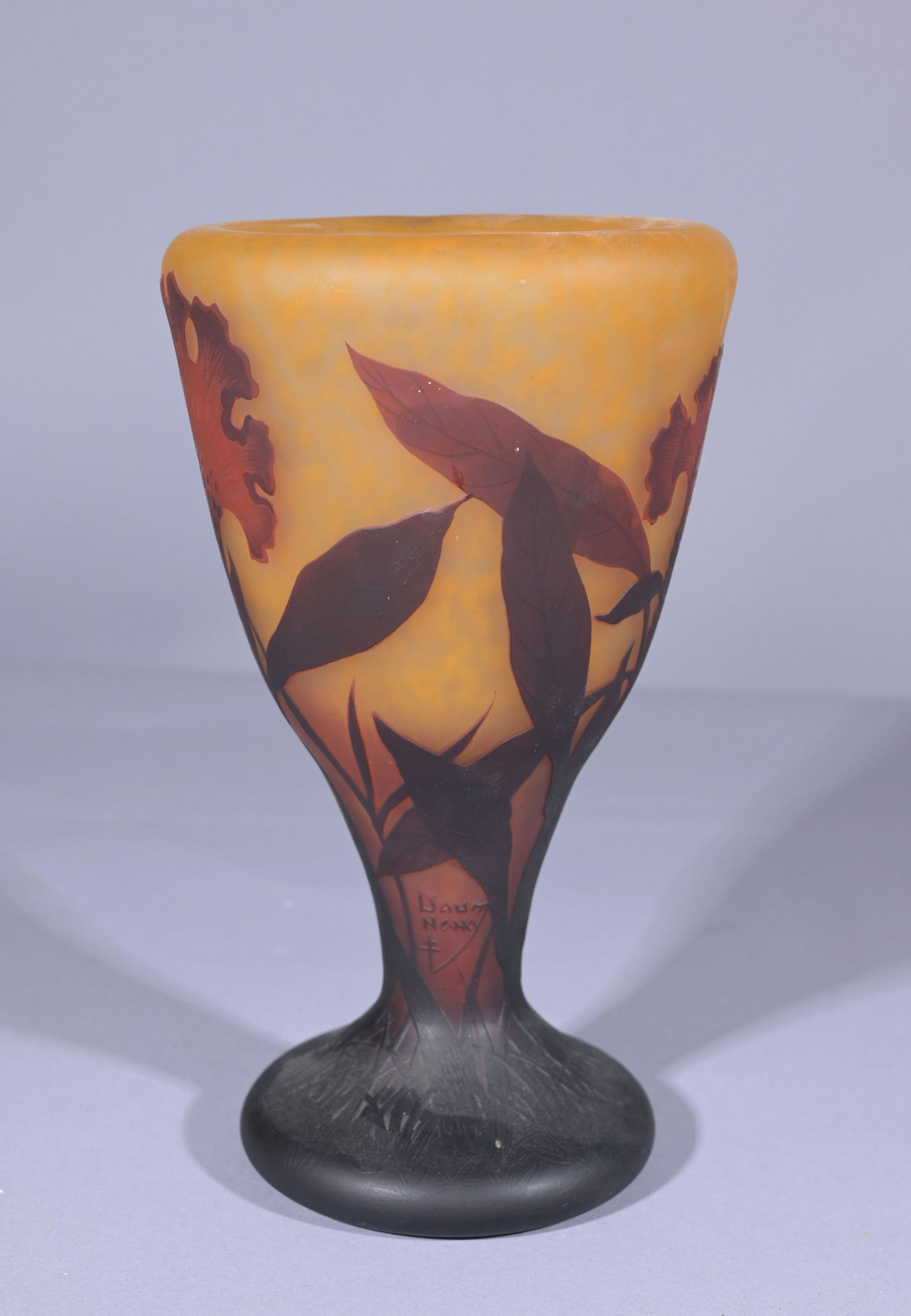 Daum Nancy Cameo Glass Vase: Daum Nancy Cameo Glass Vase Height: 9.75 in.