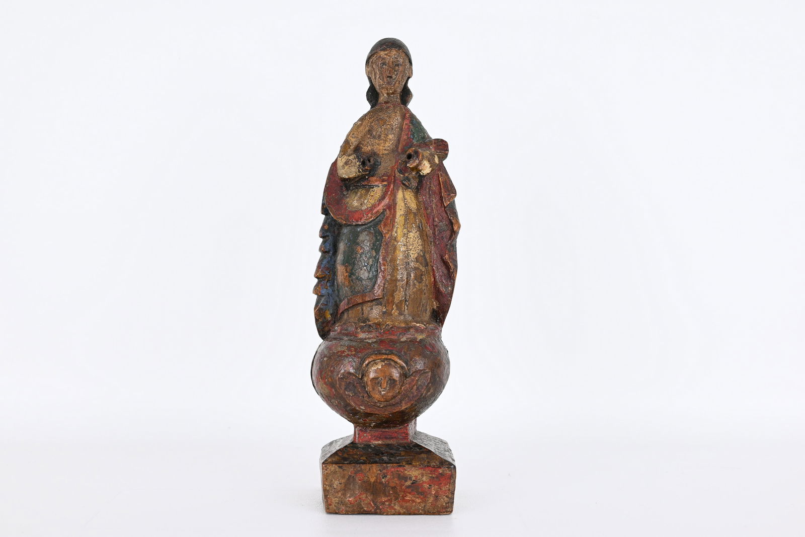 Antique Spanish School Carved Polychrome Figure (1 of 9)
