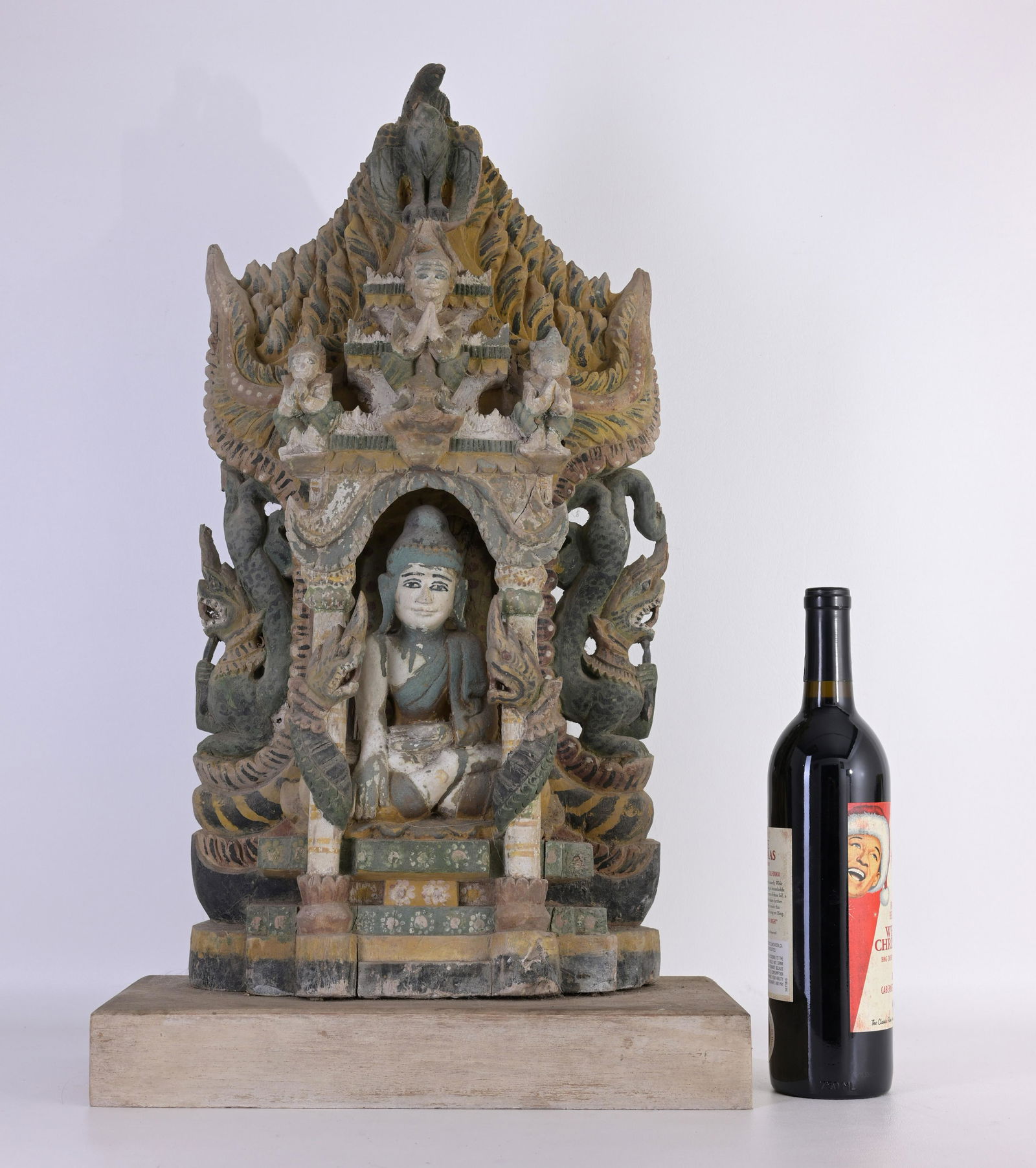 Polychrome Tibetan Carved Wood Shrine (1 of 8)
