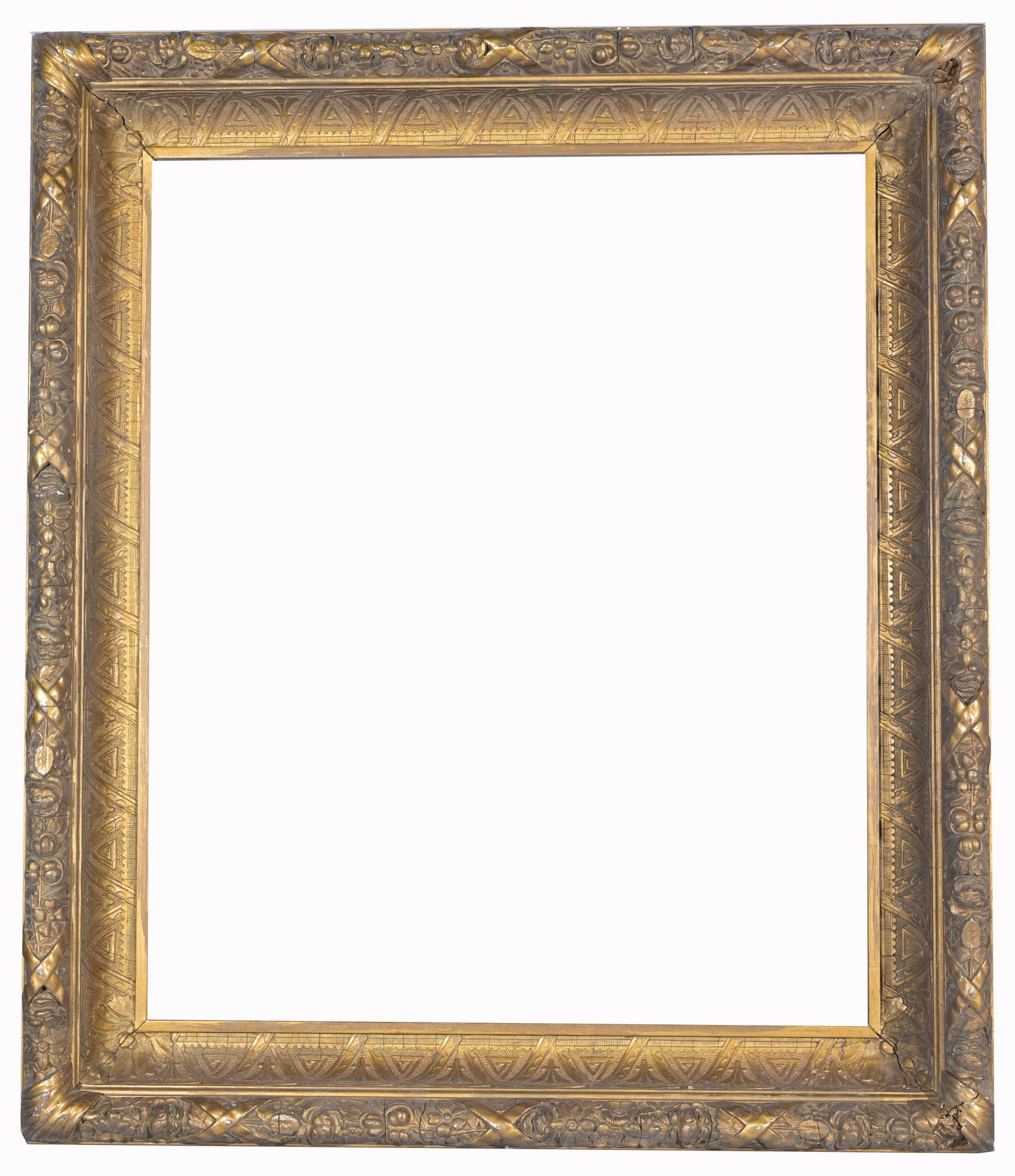 American 1870's Frame - 19 x 15 3/8: American 1870's Frame. Rabbet Size: 19 x 15 3/8 in. Overall Framed Size: 24.5 x 21 in. (16-16) (105) Provenance: The historic period frame collection of Eli Wilner. The collection previously included