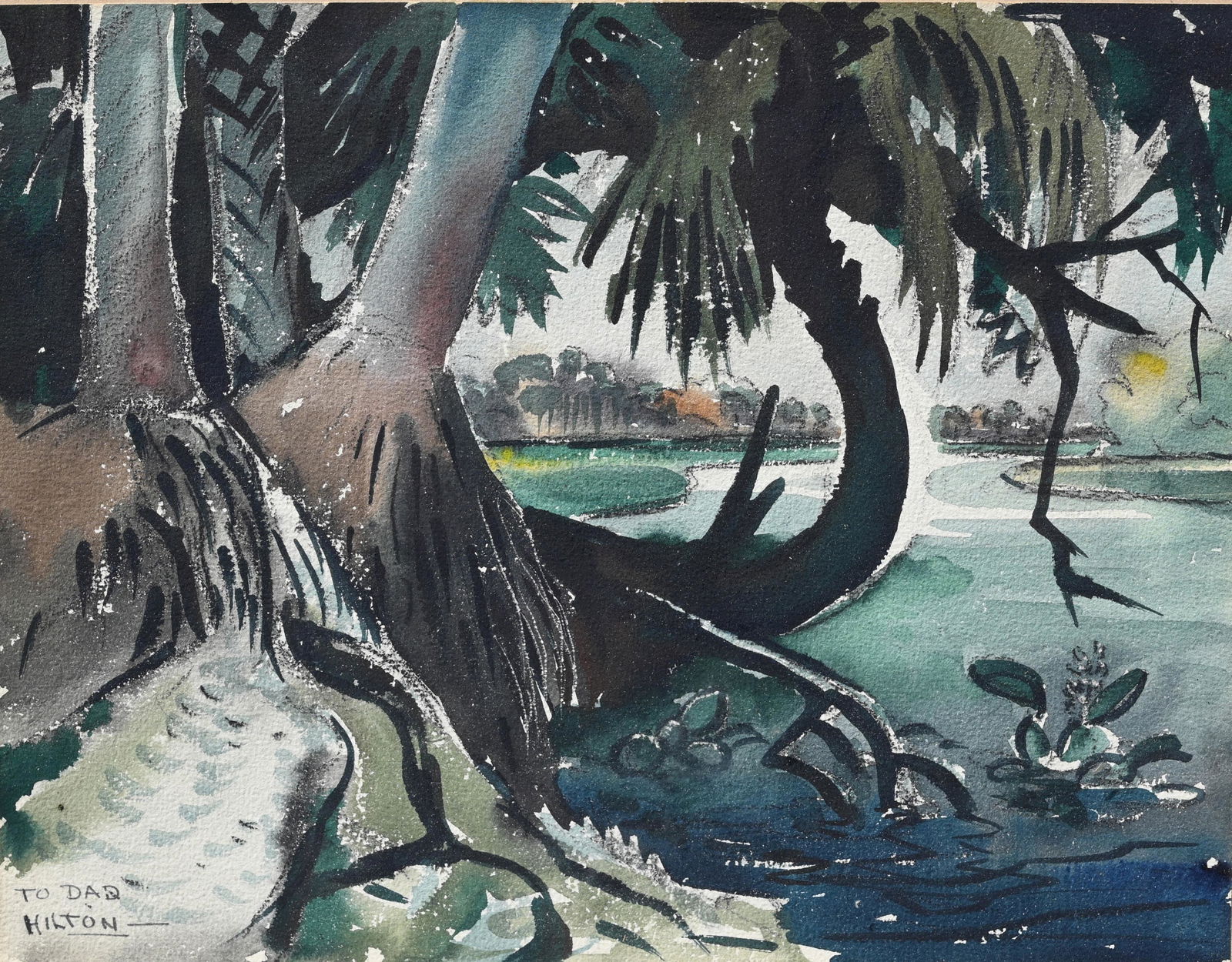 Hilton Leech (1906 - 1969) Florida Watercolor (1 of 4)