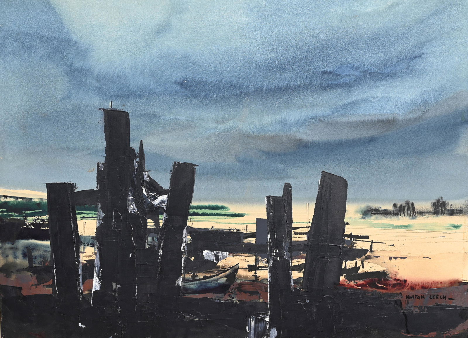 Hilton Leech (1906 - 1969) Watercolor & Oil (1 of 4)