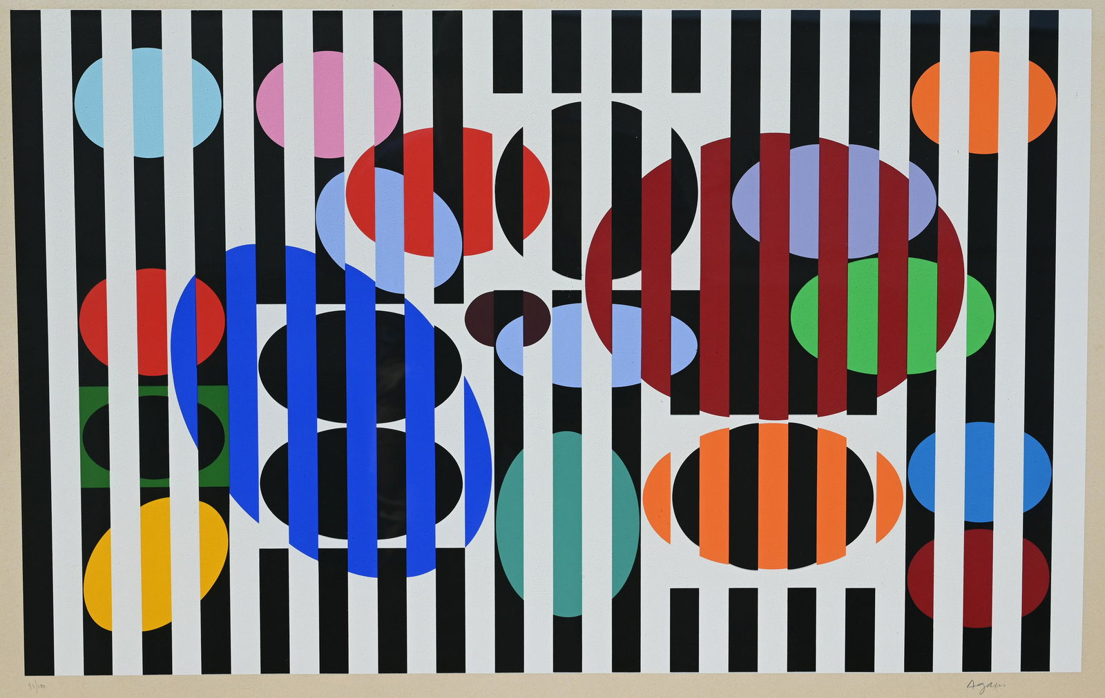 Yaacov Agam (B. 1928) "One and Another III": Yaacov Agam (Israel, B. 1928) "One and Another III" - 1977 Silkscreen. Pencil signed lower right and numbered (93/180) lower left. Provenance: purchased from Opus Art Studios in 1984 Image Size: 17.75