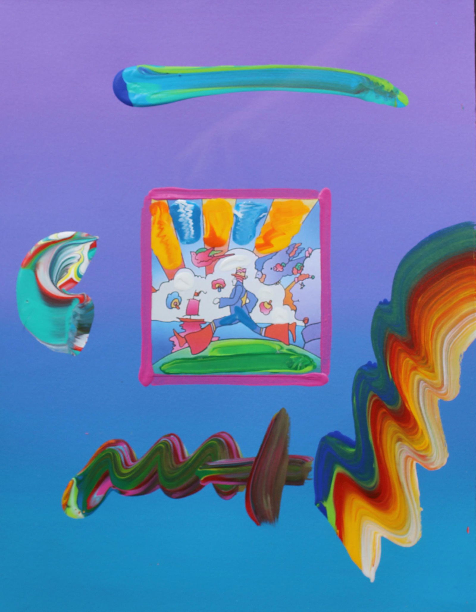 Peter Max 'Cosmic Runner' Mixed Media (1 of 3)