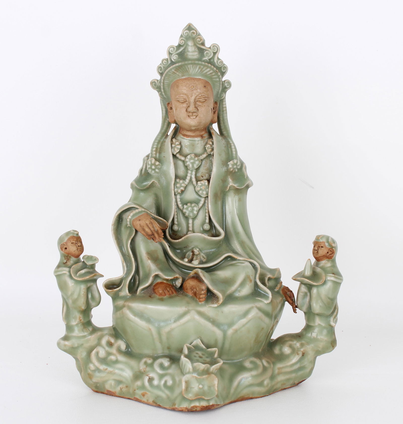 Chinese Longquan Celadon Guanyin Figure, Ming (1 of 7)