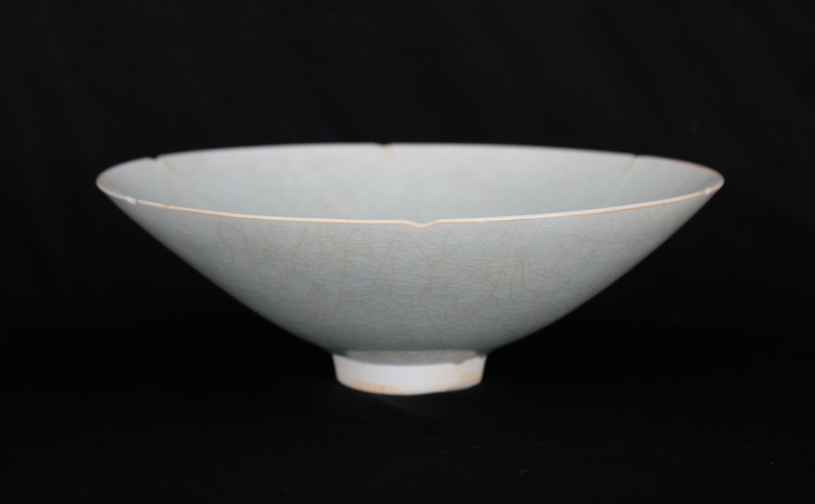 Chinese Qingbai Conical Bowl, Song Dynasty: Chinese Qingbai Conical Bowl, Song Dynasty. Provenance: Private Montreal, Canada estate. Size: 2.25 x 6 7/8 in.